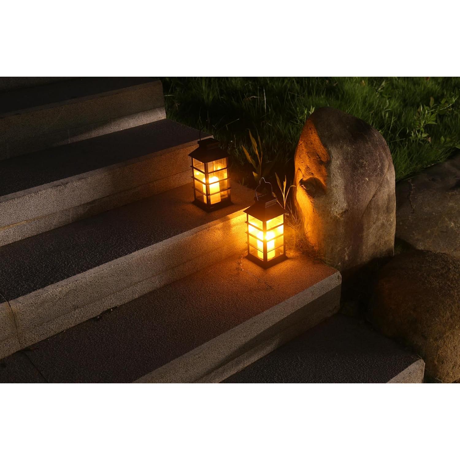 Lámparas Solares LED Efecto Llama 2 Unidades para Exterior