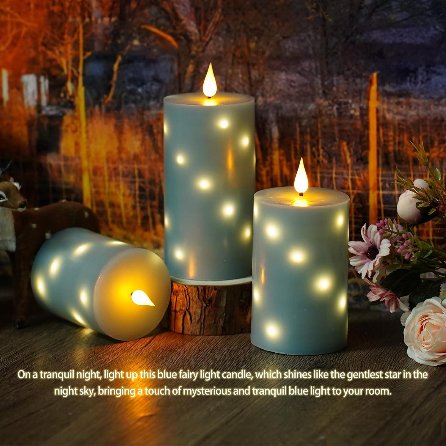 Juego de Velas LED Sin Llama JINYANIA con Control Remoto Gris