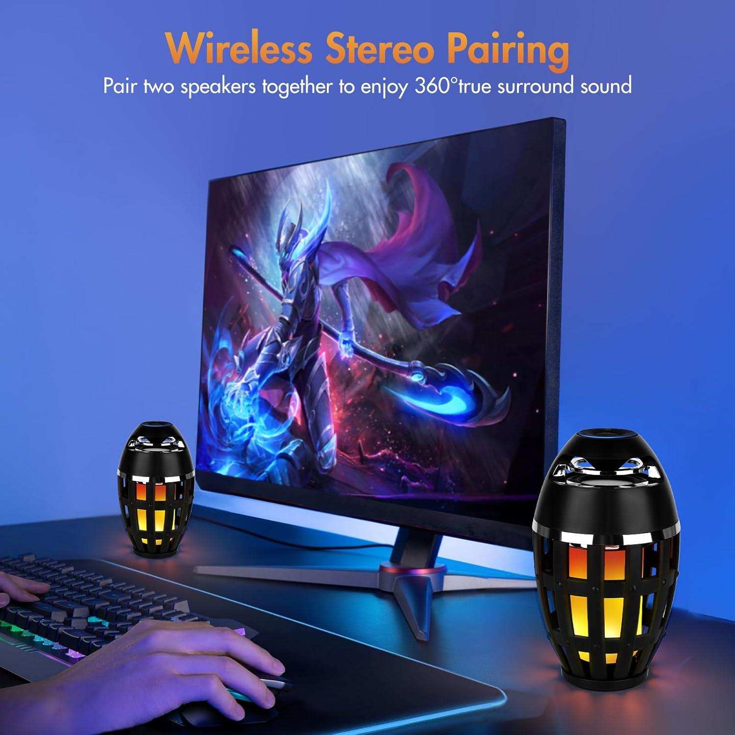 Altavoz Bluetooth SS SUNSBELL con Llama LED Impermeable 10W