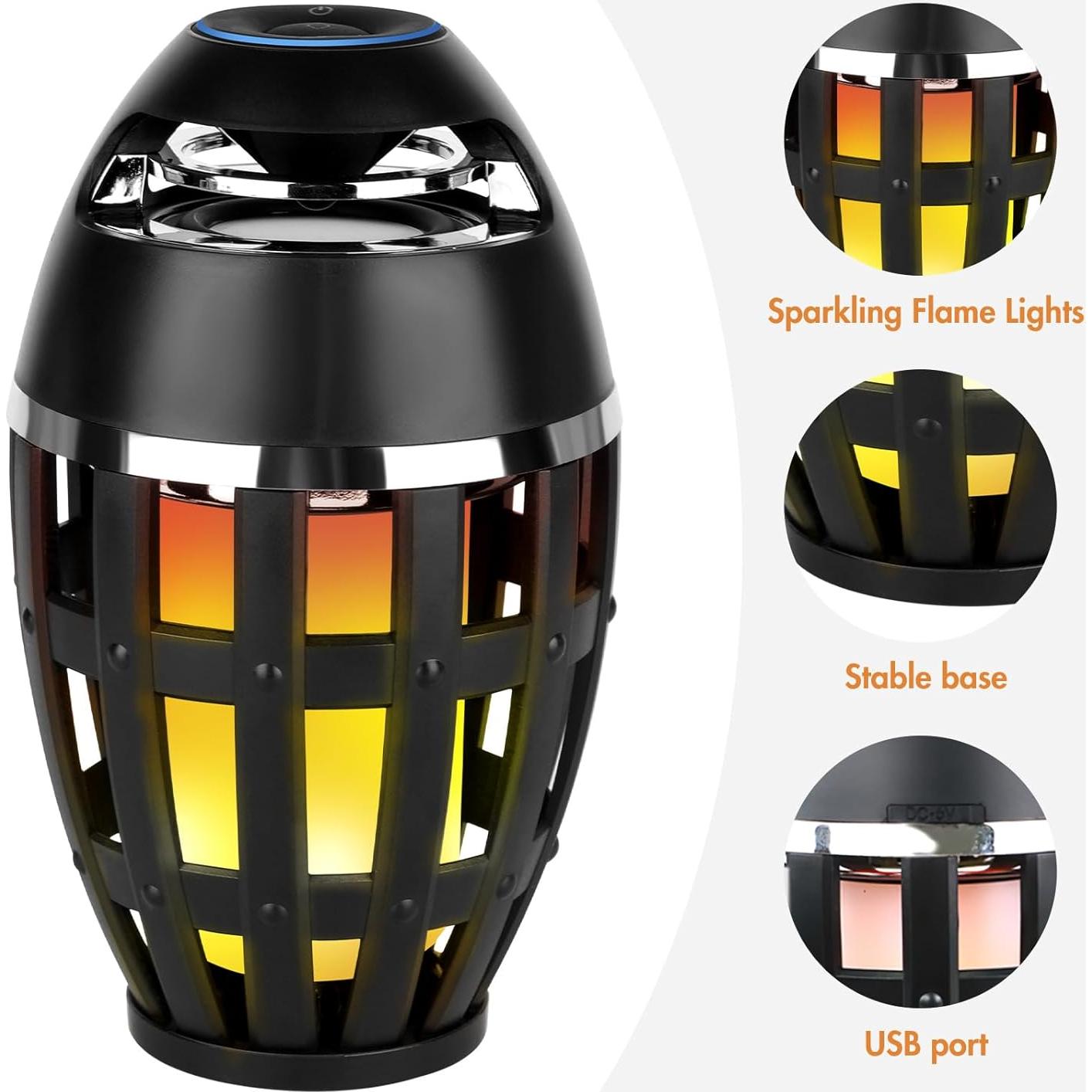 Altavoz Bluetooth SS SUNSBELL con Llama LED Impermeable 10W