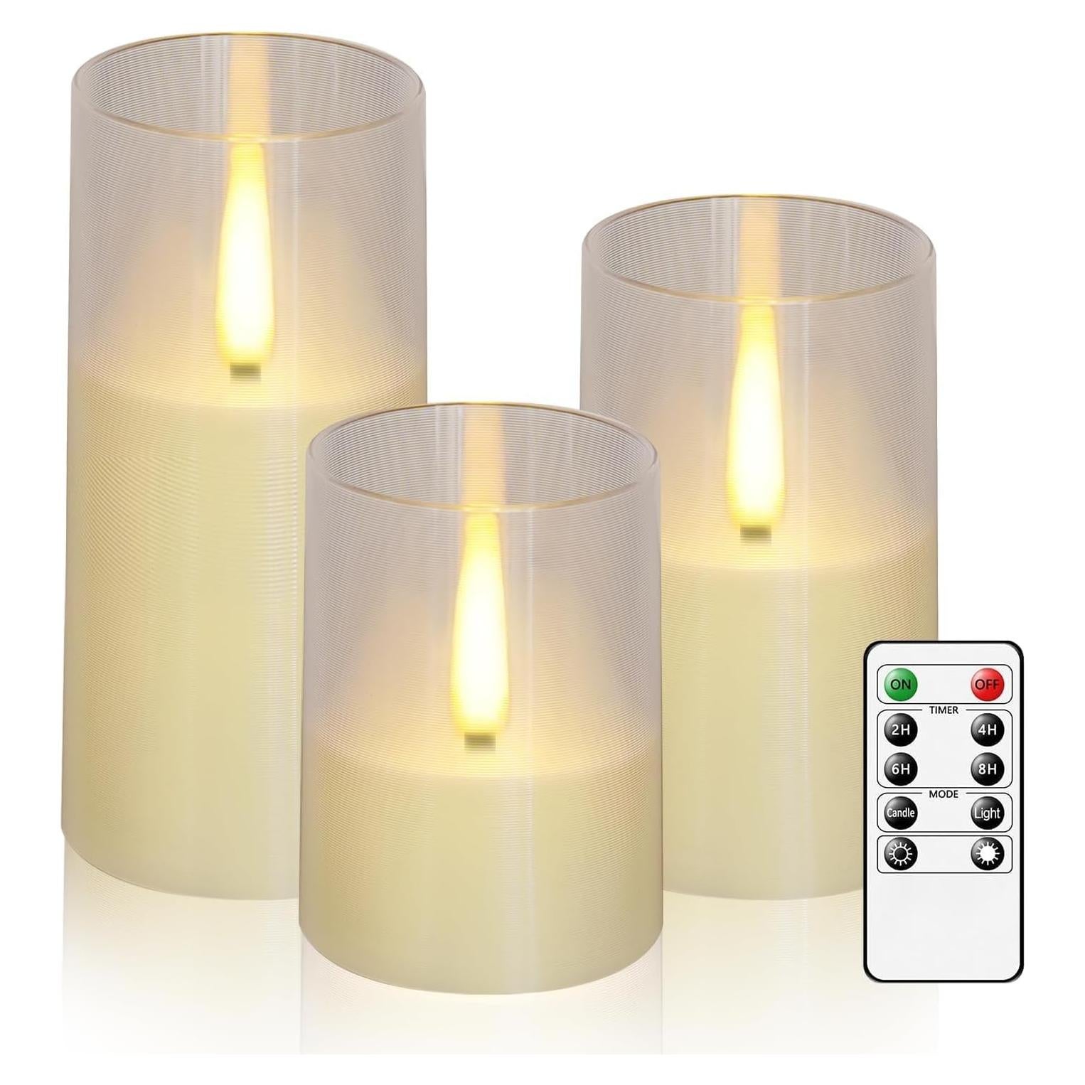 Velas LED sin llama Kayleemia con control remoto 7,62 cm
