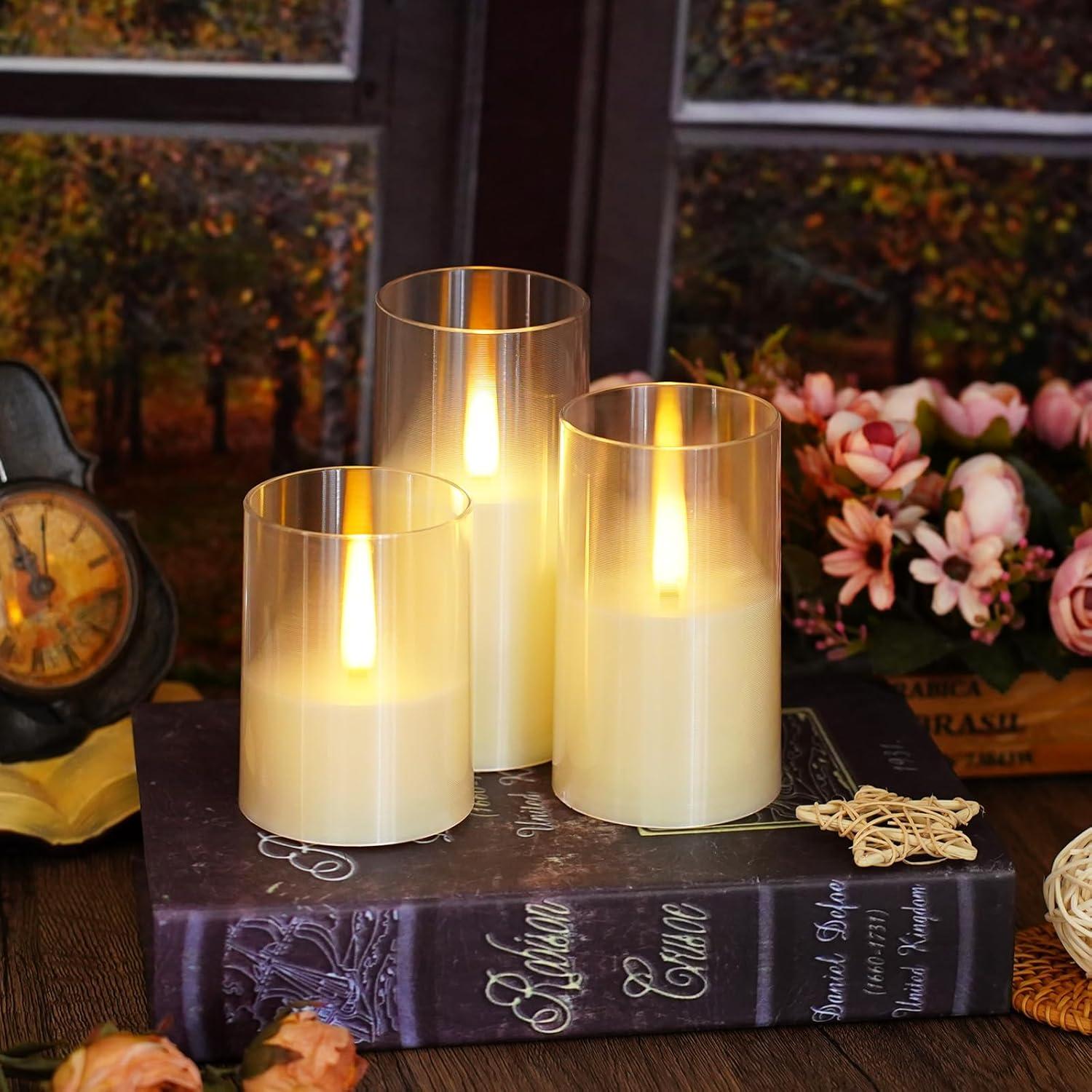 Velas LED sin llama Kayleemia con control remoto 7,62 cm