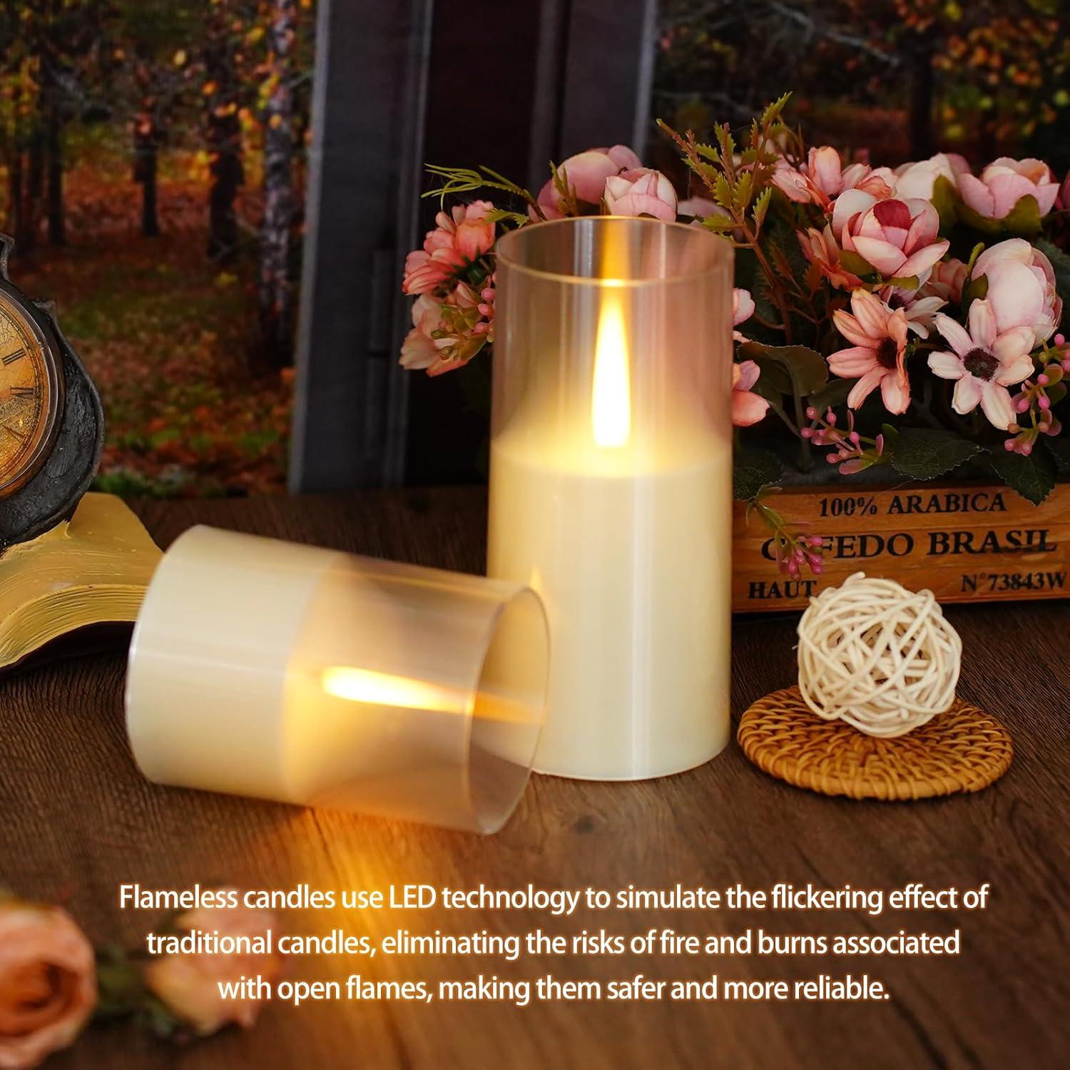 Velas LED sin llama Kayleemia con control remoto 7,62 cm