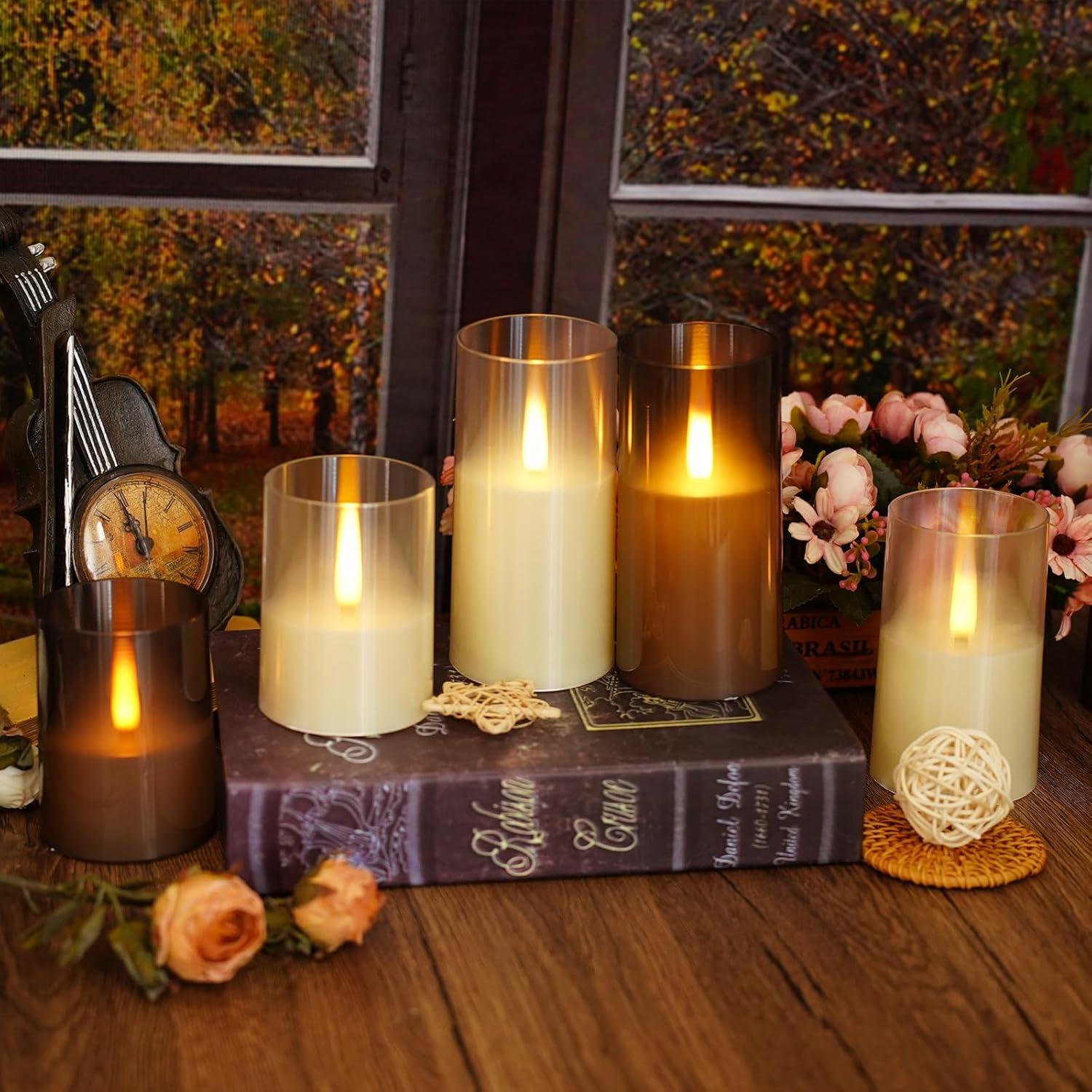 Velas LED sin llama Kayleemia con control remoto 7,62 cm