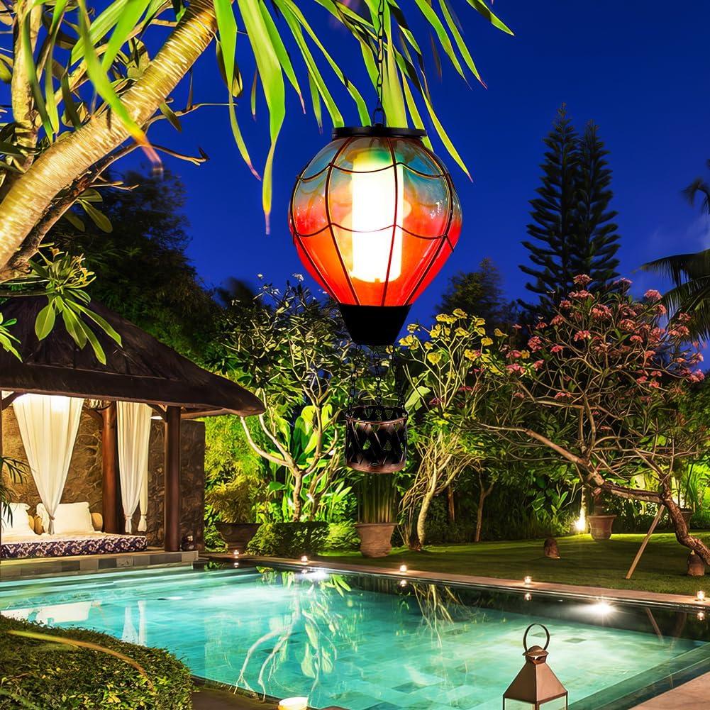 Linterna Solar de Globo Aerostático YELENEW 15x47cm Impermeable