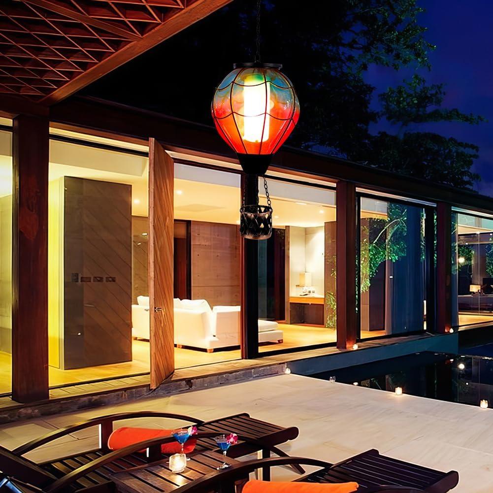 Linterna Solar de Globo Aerostático YELENEW 15x47cm Impermeable