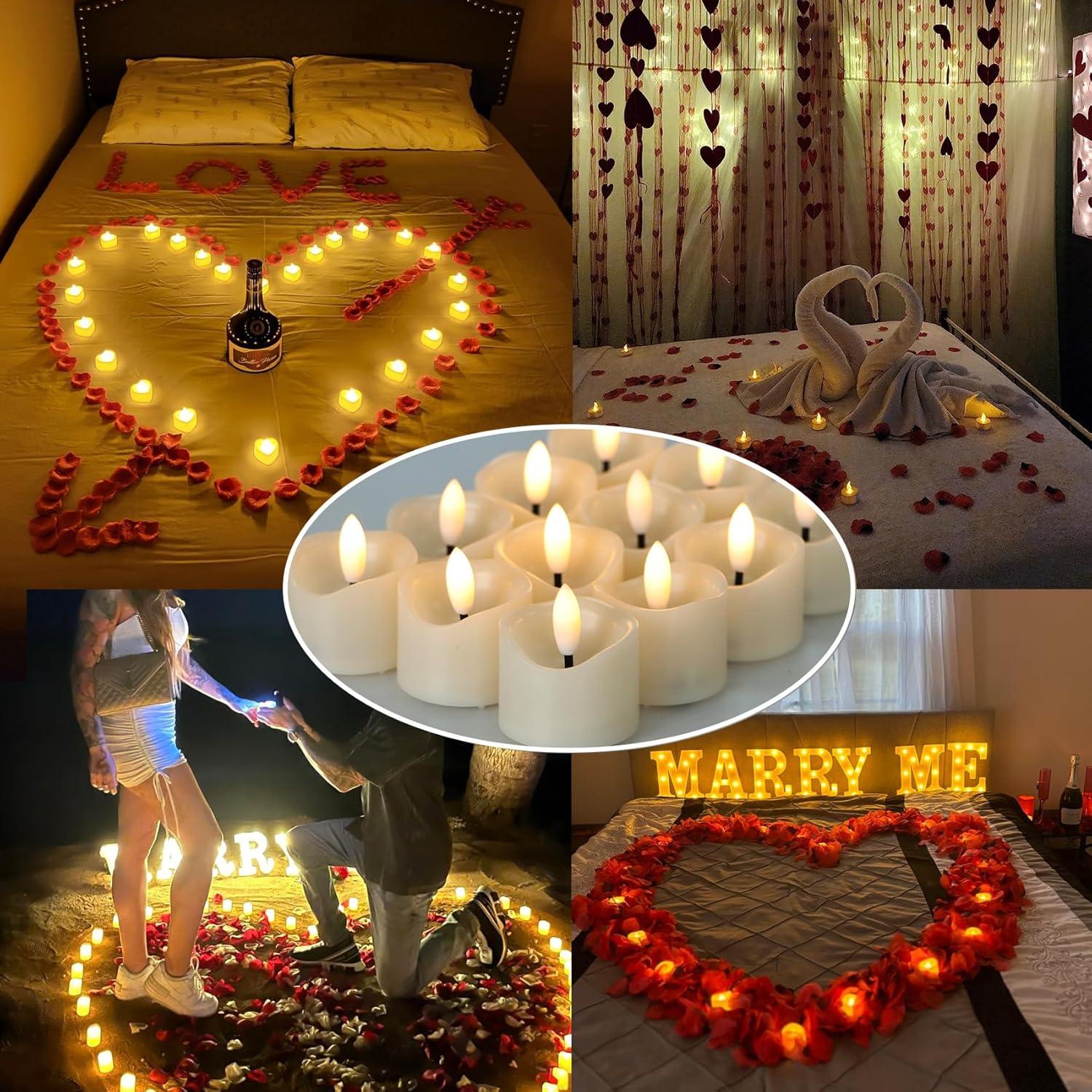 Paquete de 48 Velas Votivas LED Jingtech 3.8x4.2 cm Sin Llama