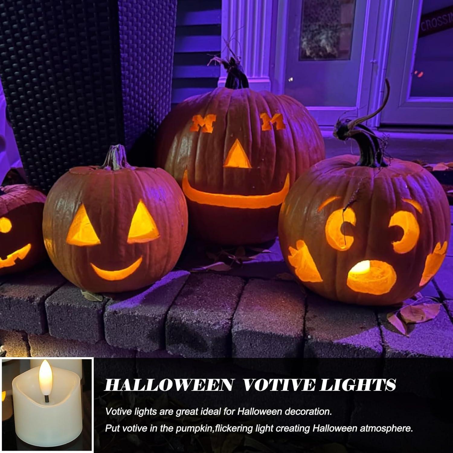 Paquete de 48 Velas Votivas LED Jingtech 3.8x4.2 cm Sin Llama