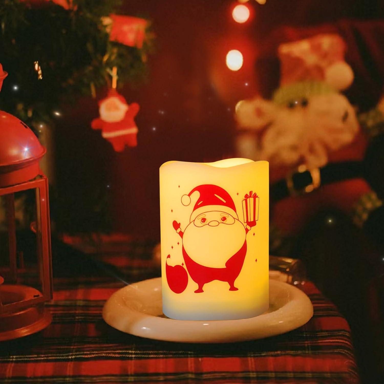 Conjunto de 2 Velas LED de Navidad Jingtech 7.6x10.2cm con Temporizador