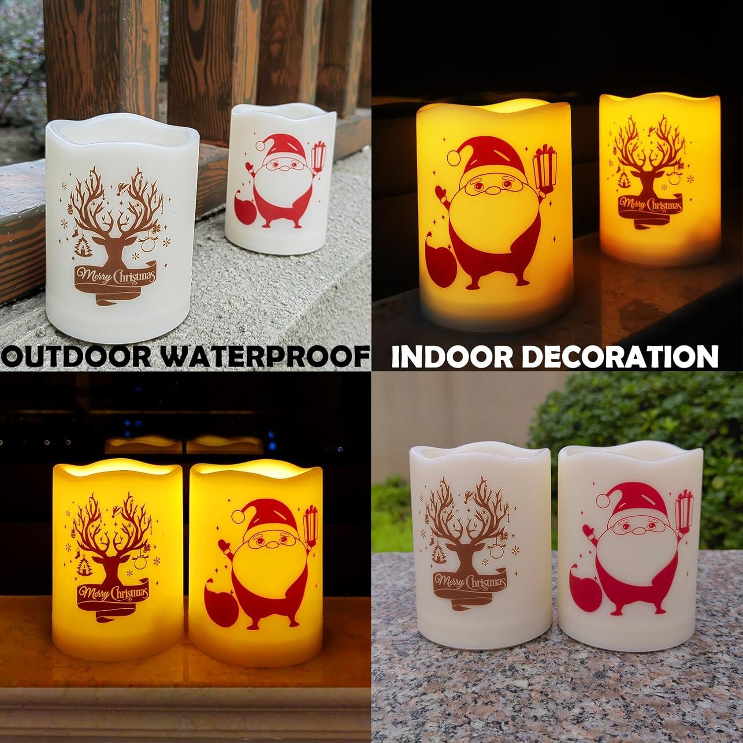 Conjunto de 2 Velas LED de Navidad Jingtech 7.6x10.2cm con Temporizador