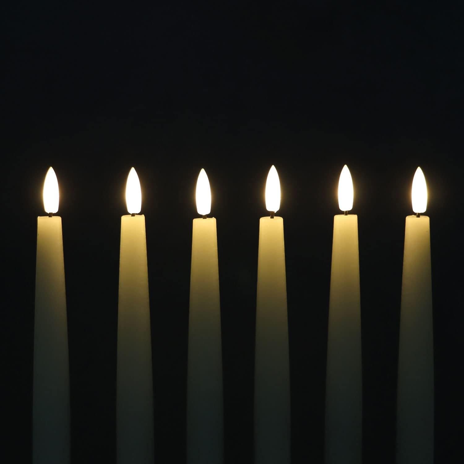 Velas Taper LED Rhytsing 29cm Marfil Set de 6 con Remotos