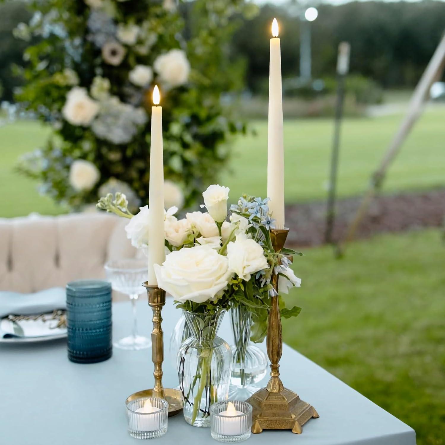 Velas Taper LED Rhytsing 29cm Marfil Set de 6 con Remotos