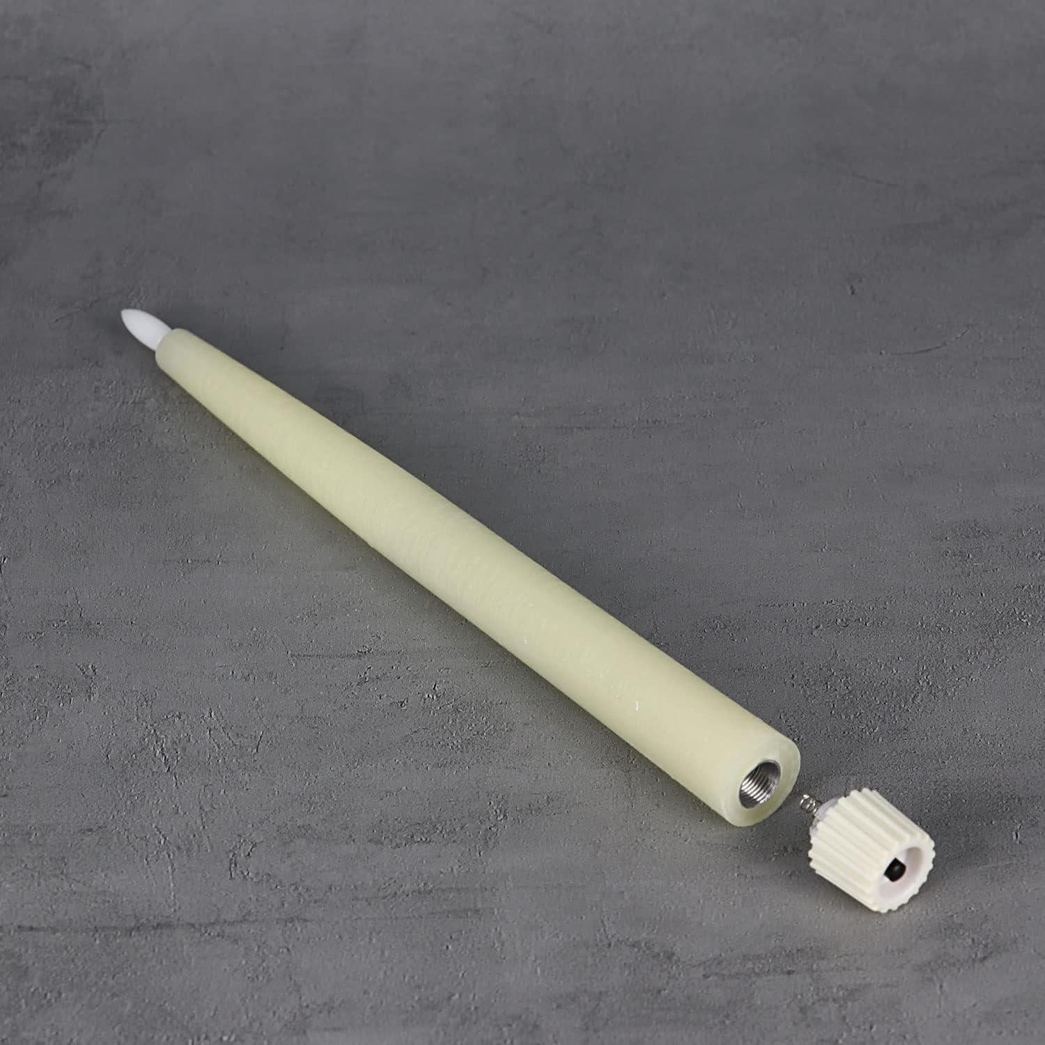 Velas Taper LED Rhytsing 29cm Marfil Set de 6 con Remotos