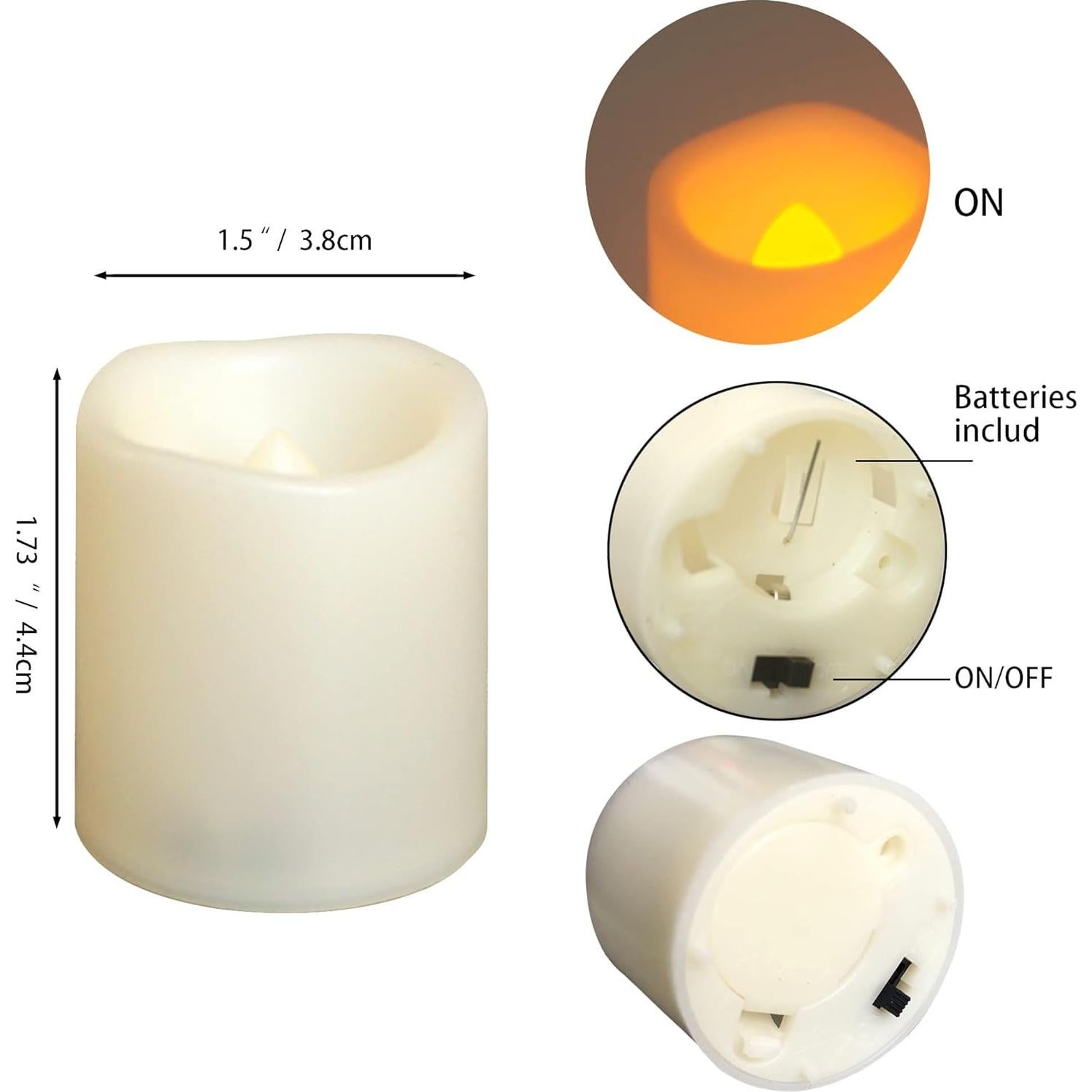 Velas Votivas LED Sin Llama YINCHI con Calcomanías de Calabaza 6 Pcs