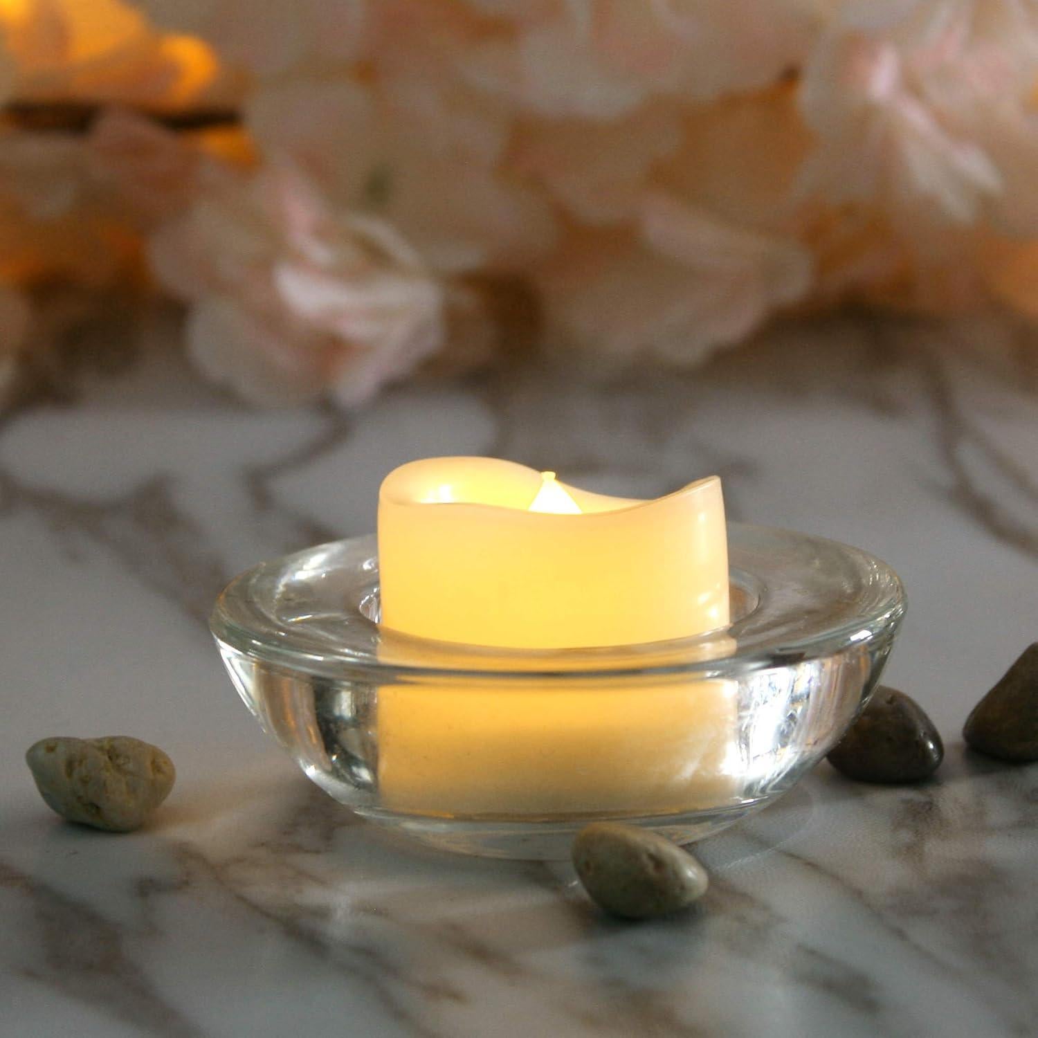 Juego de 12 Velas LED Sin Llama Jingtech 3.81 cm Ámbar