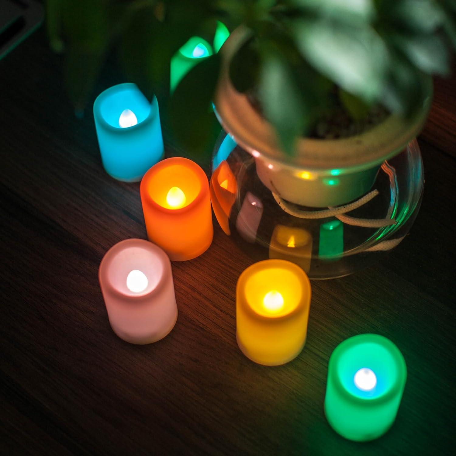 Paquete de 6 Velas LED Votivas Sin Llama Jingtech RGB