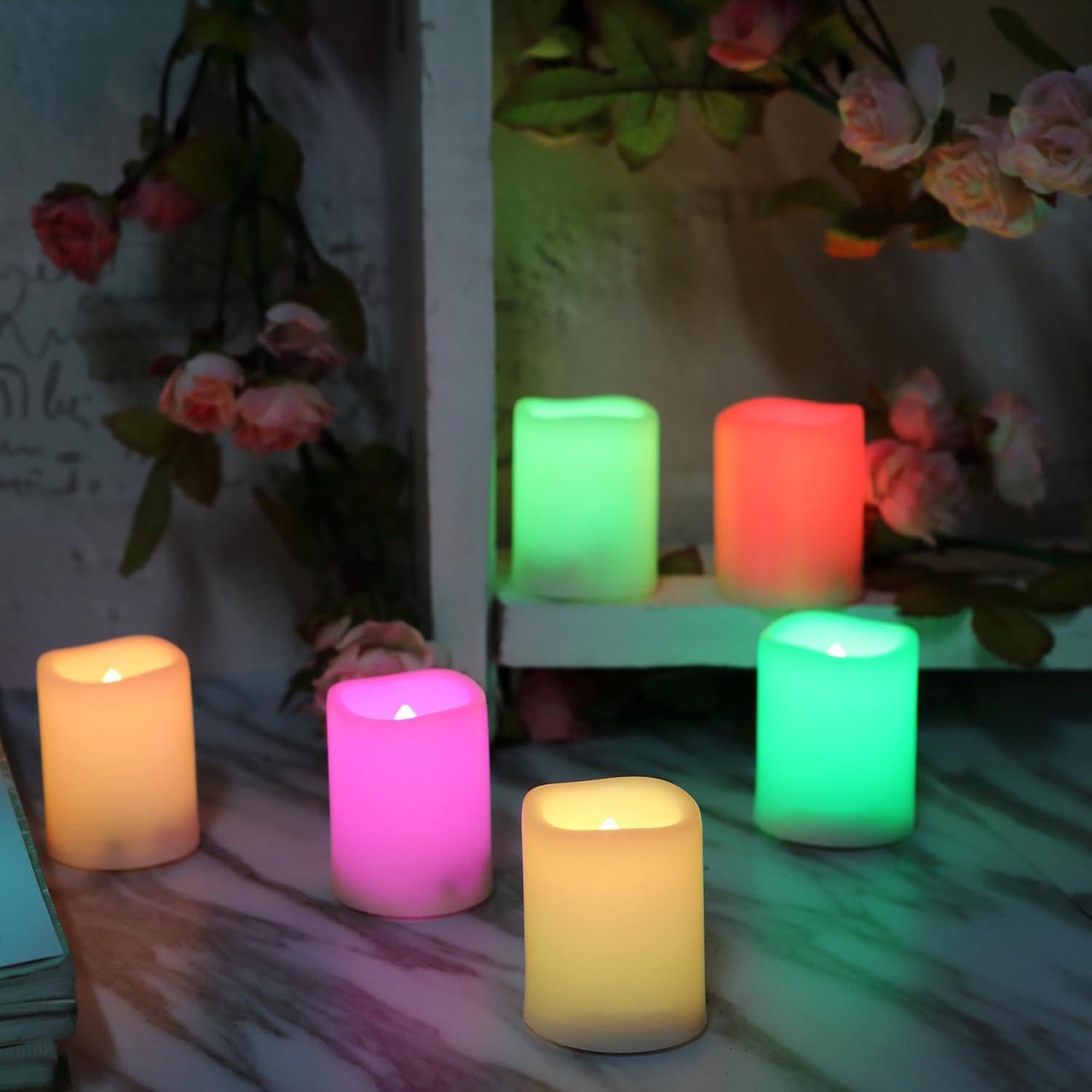 Paquete de 6 Velas LED Votivas Sin Llama Jingtech RGB