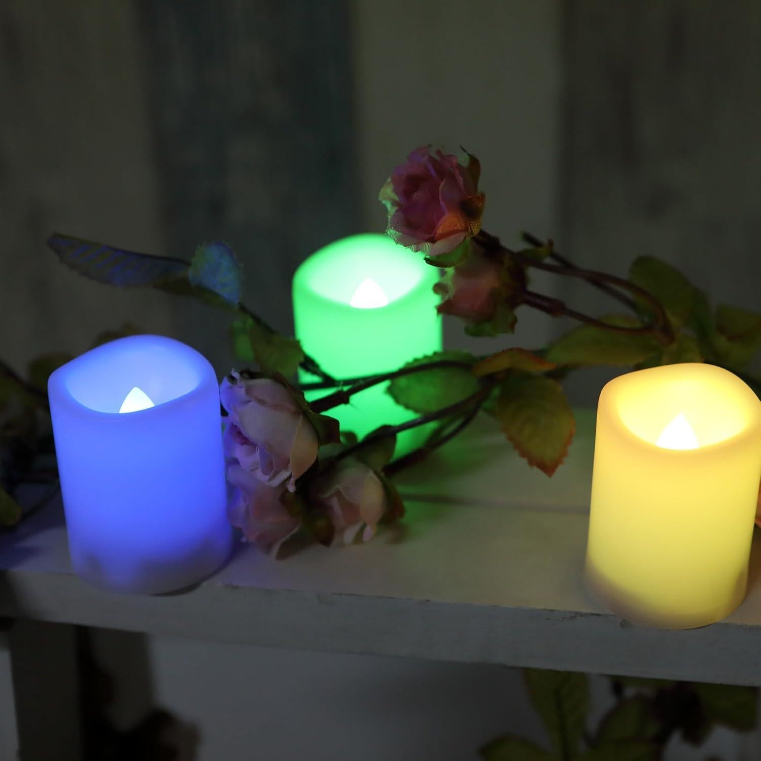 Paquete de 6 Velas LED Votivas Sin Llama Jingtech RGB