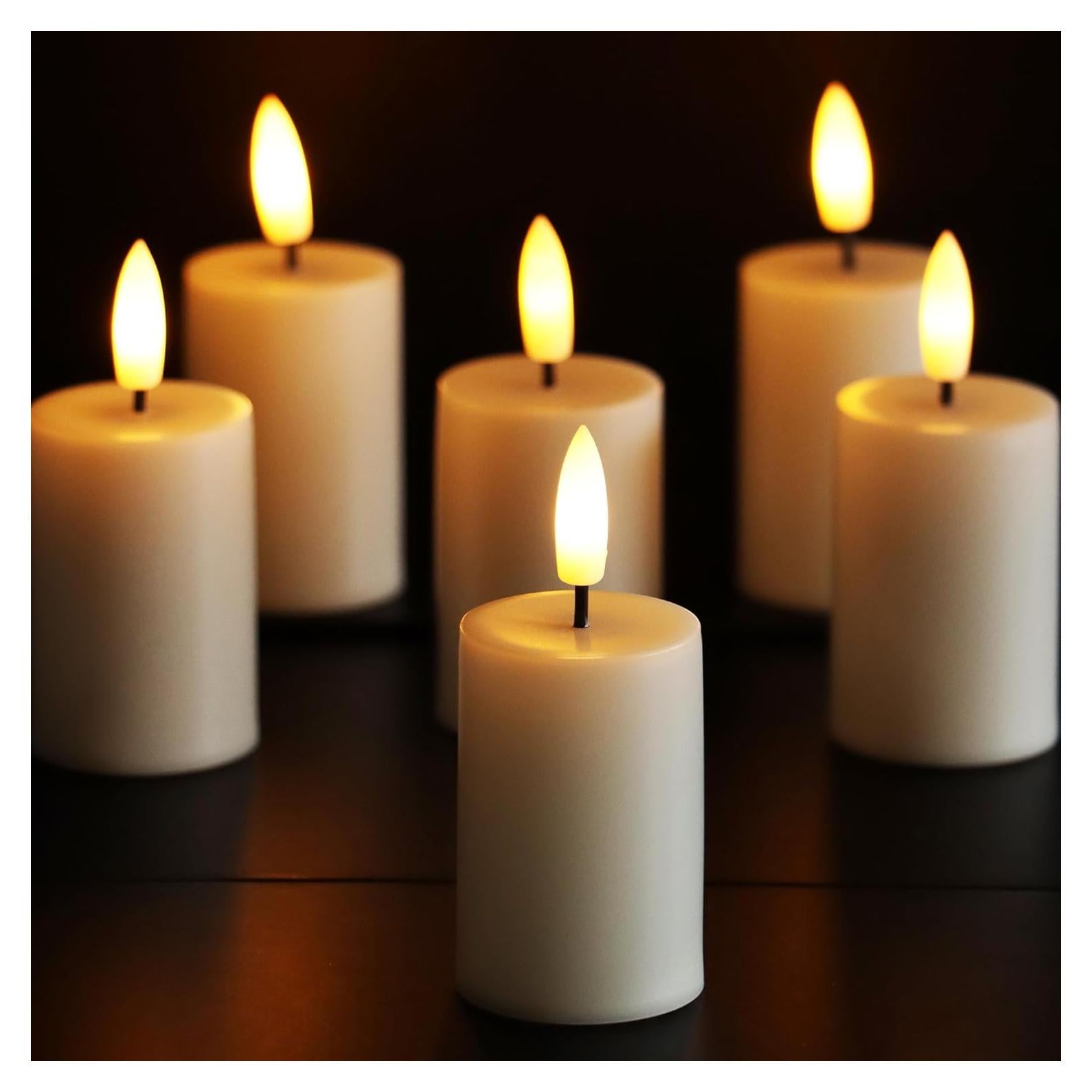 Velas LED Sin Llama Jingtech 6 Piezas con Temporizador 3D