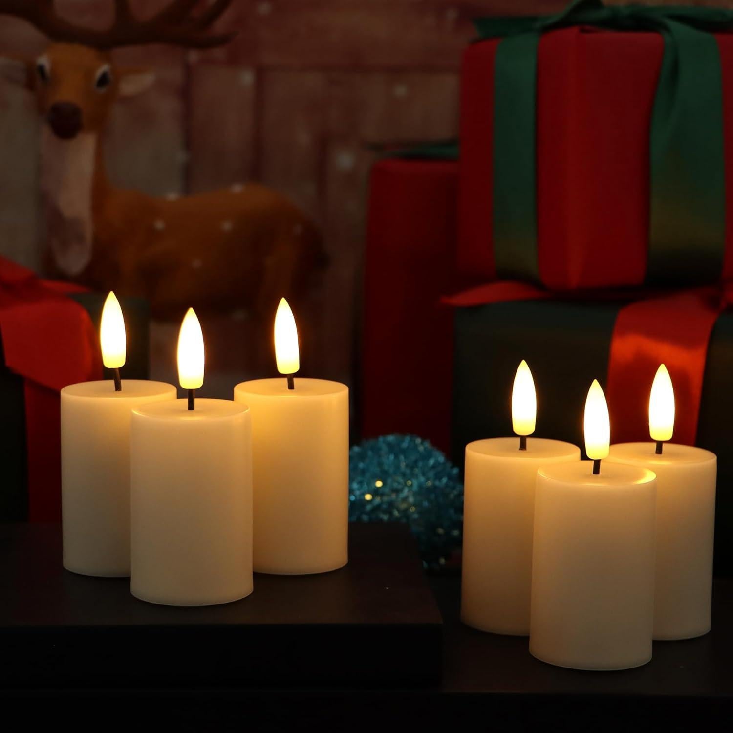 Velas LED Sin Llama Jingtech 6 Piezas con Temporizador 3D