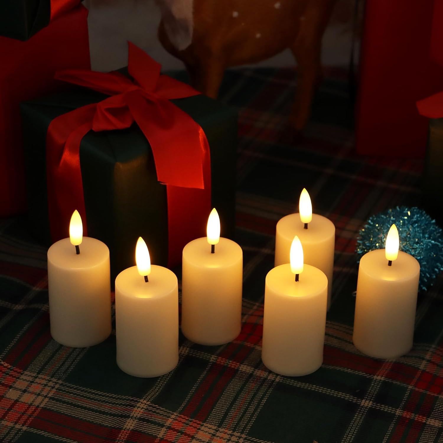 Velas LED Sin Llama Jingtech 6 Piezas con Temporizador 3D