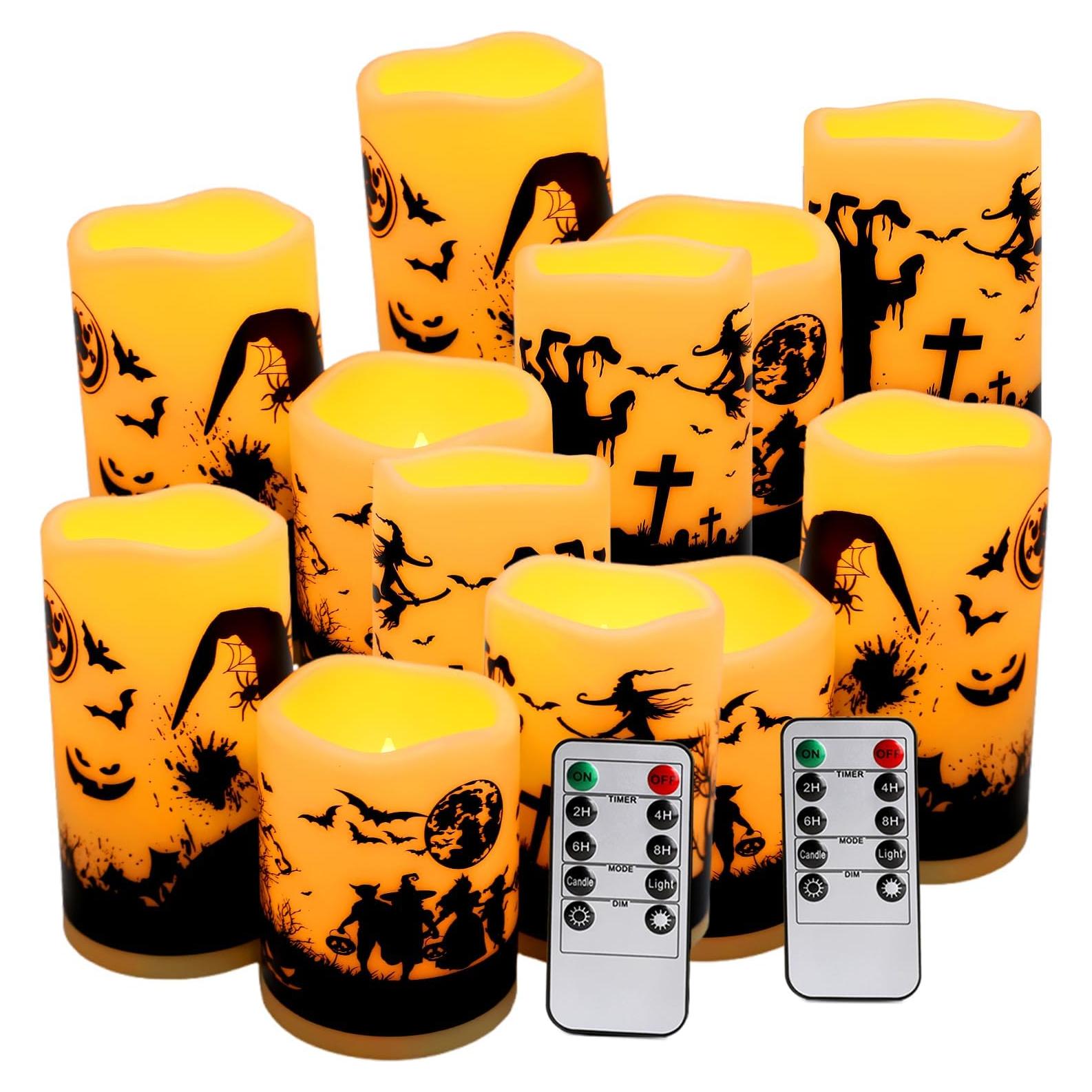 Paquete de 12 Velas Electrónicas LED Halloween CAKETYCG