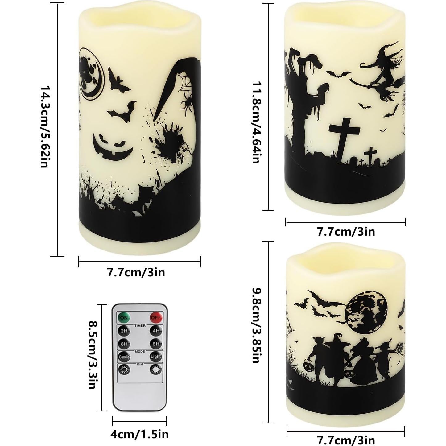 Paquete de 12 Velas Electrónicas LED Halloween CAKETYCG