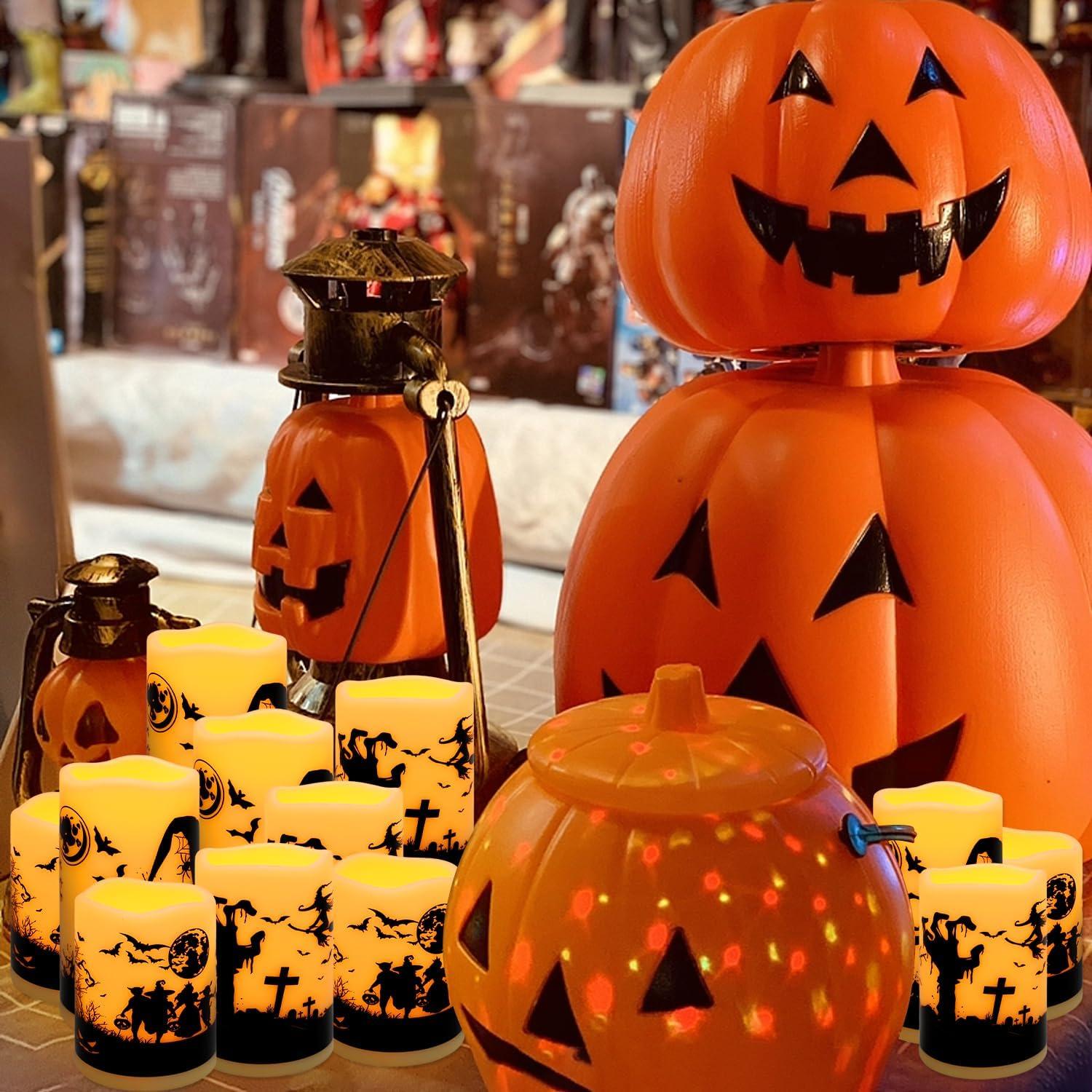 Paquete de 12 Velas Electrónicas LED Halloween CAKETYCG