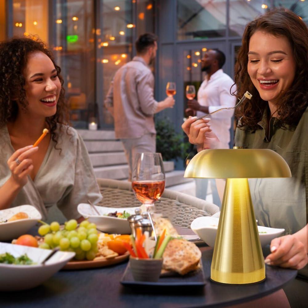 Lámpara de Mesa LED Inalámbrica Leroxo Dorada 3 Colores