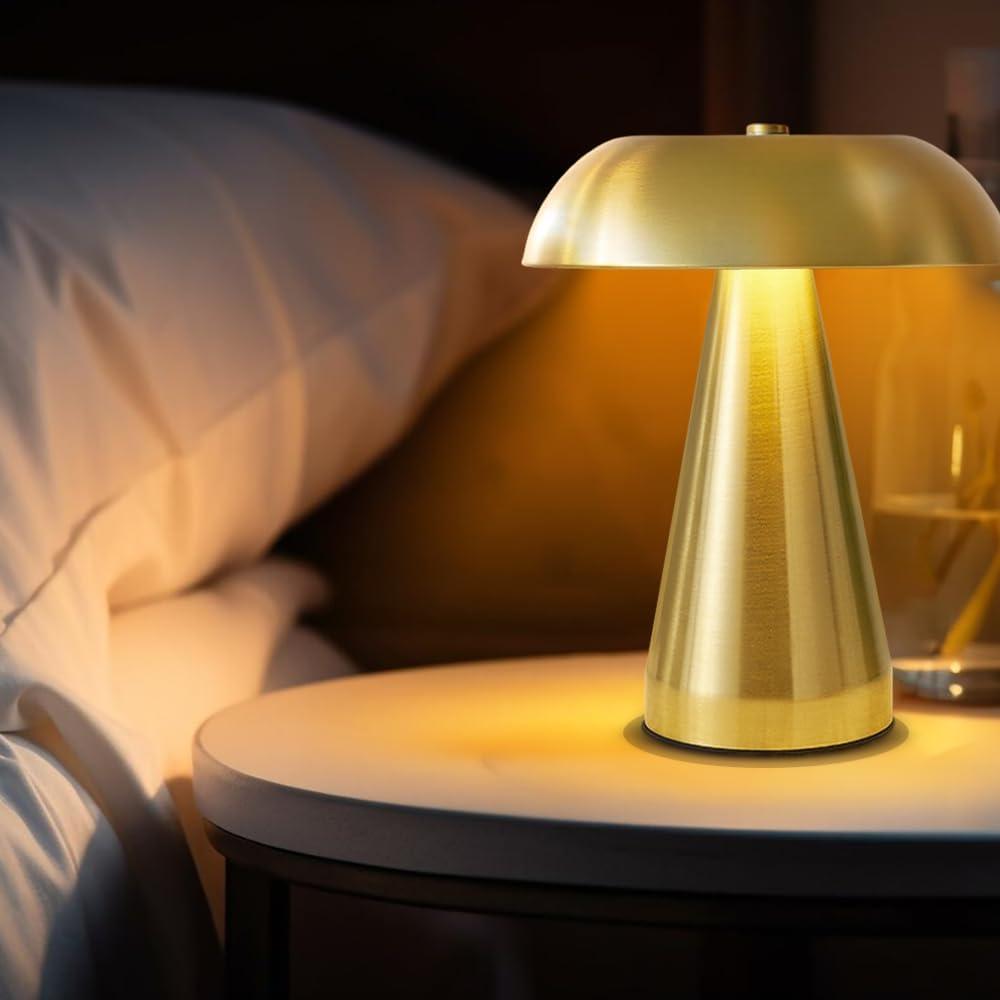 Lámpara de Mesa LED Inalámbrica Leroxo Dorada 3 Colores