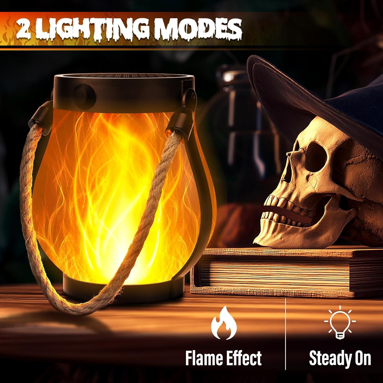 Linterna Solar de Llama Jyoiat Morado 2 Paquete Impermeable