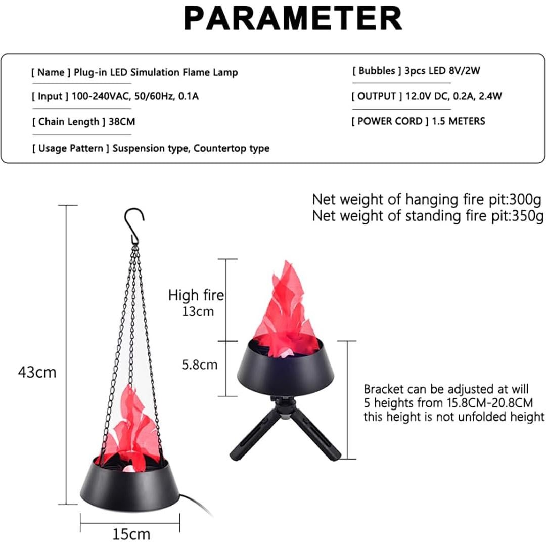Luz LED Efecto Llama Falsa 3D Snatlly para Decoración