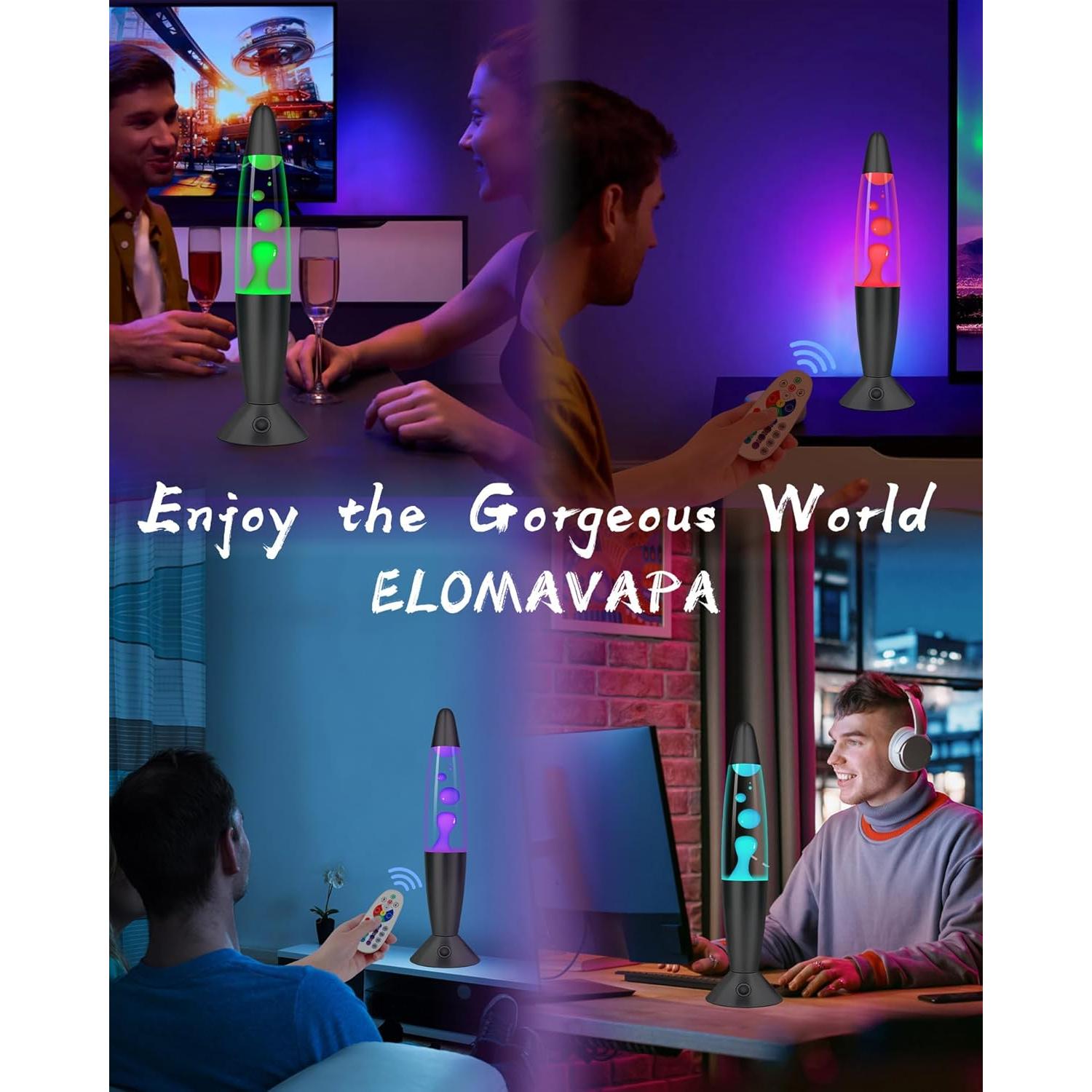 Lámpara de Movimiento Líquido Elomavapa 33 cm LED Control Remoto