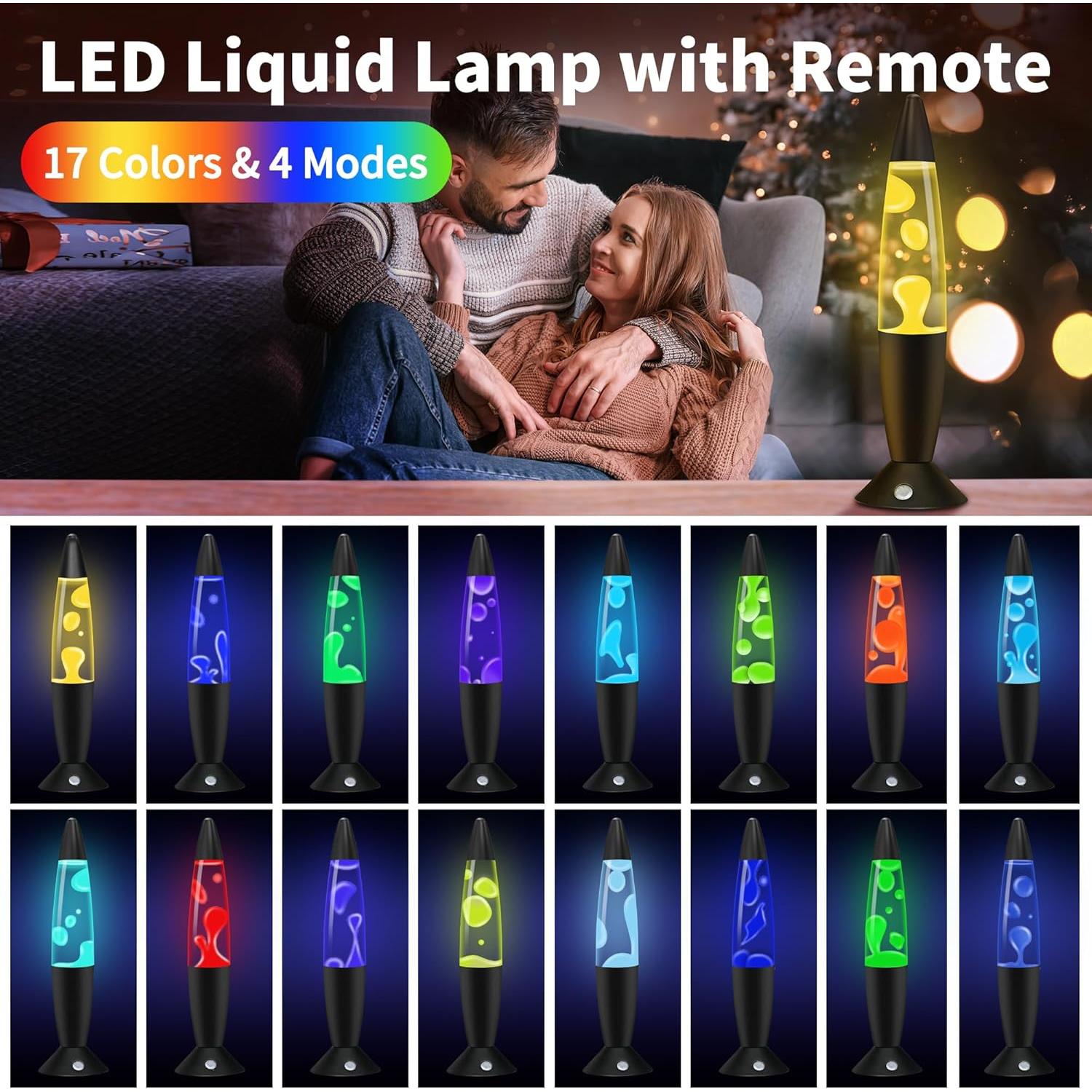 Lámpara de Movimiento Líquido LED KIKILIVE 13.5" 17 Colores