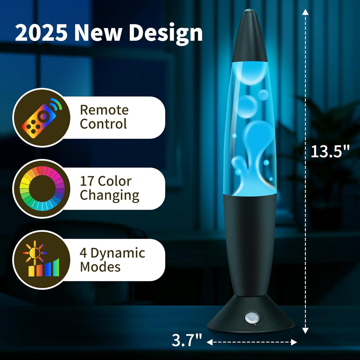 Lámpara de Movimiento Líquido LED KIKILIVE 13.5" 17 Colores