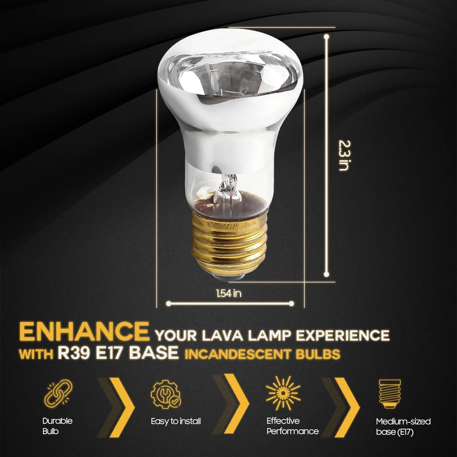 Bombilla Incandescente R39 E17 25W Seentech - Luz Cálida 4 Unidades