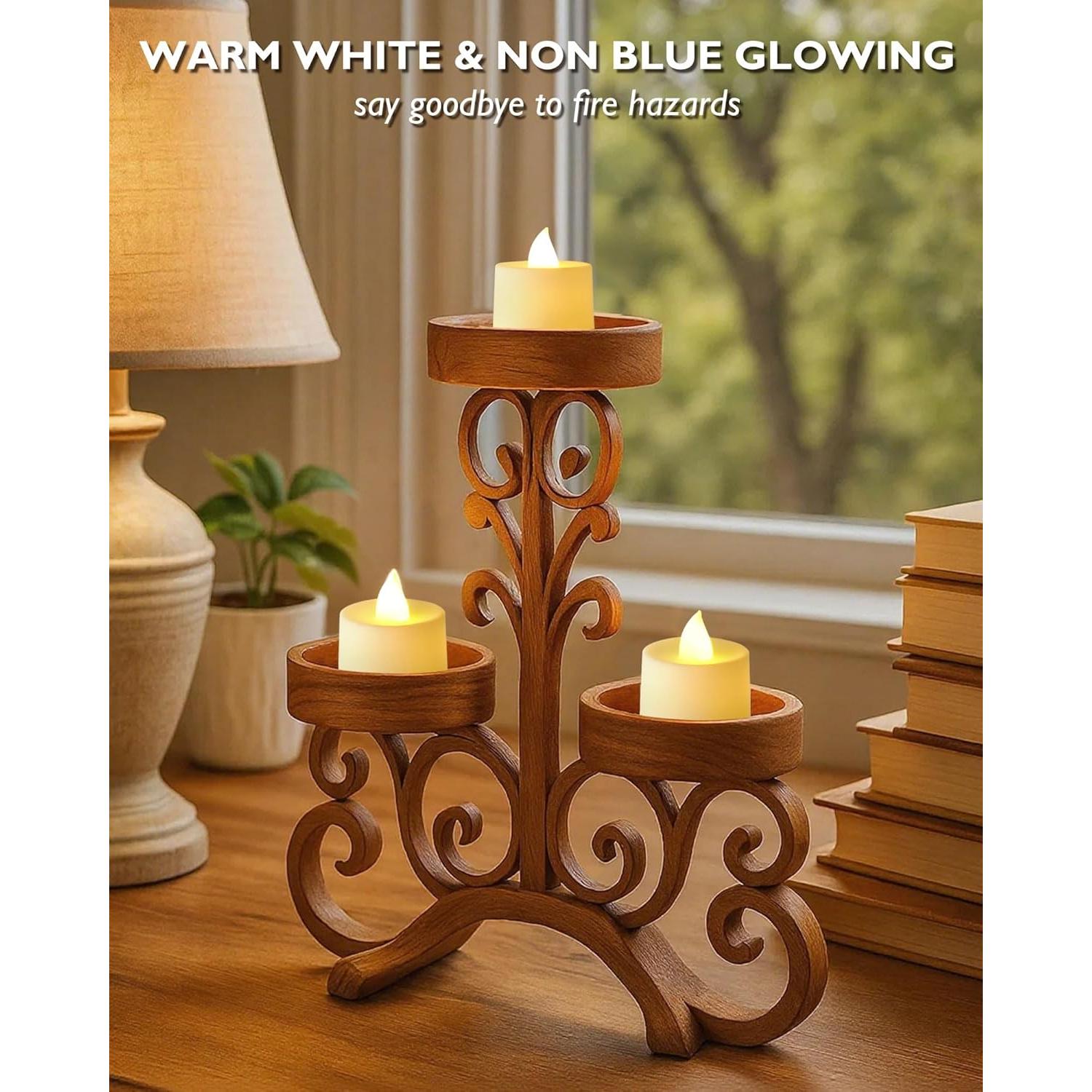 Velas LED Votivas Amagic 24 Paquete Marfil 3.81cm