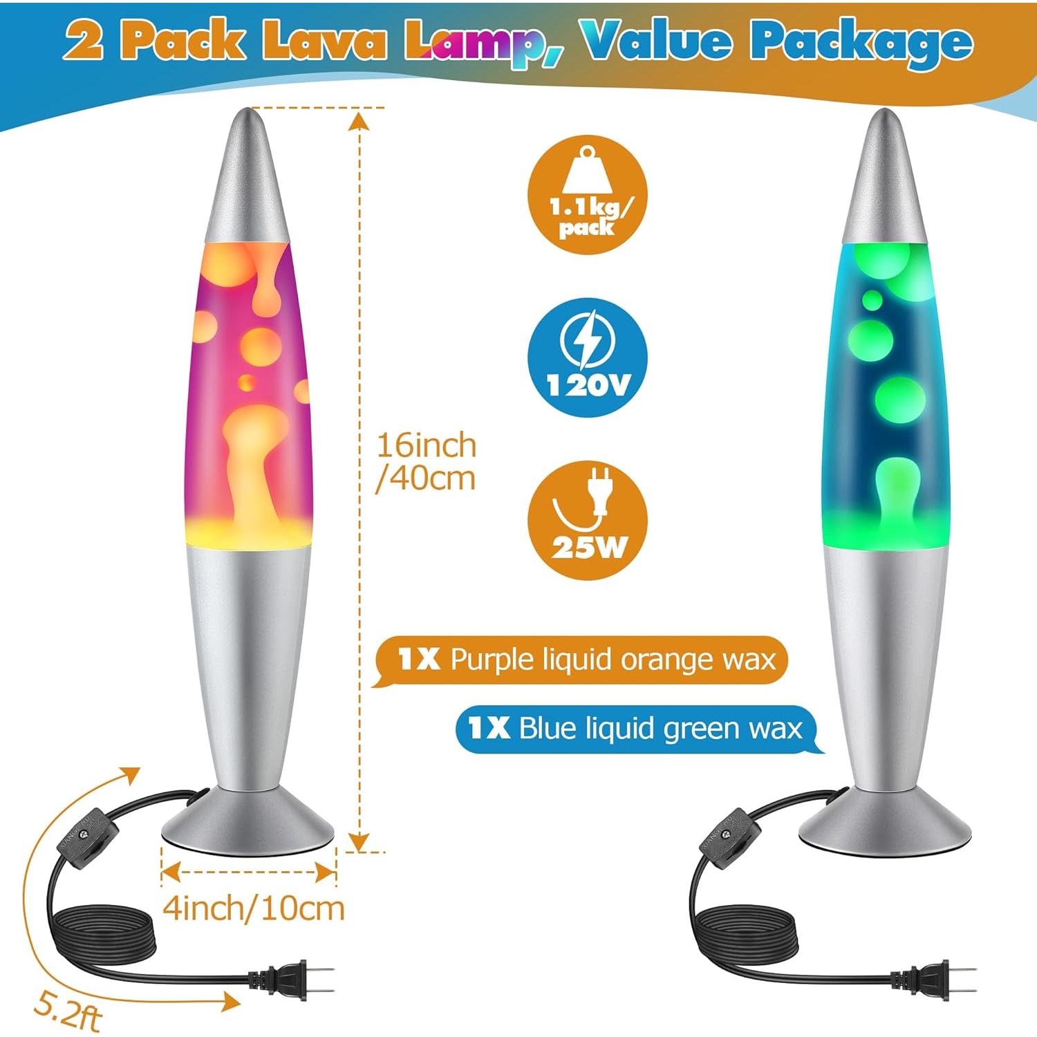 Juego de Lámparas de Magma Enhon 40.64 cm Verde y Naranja