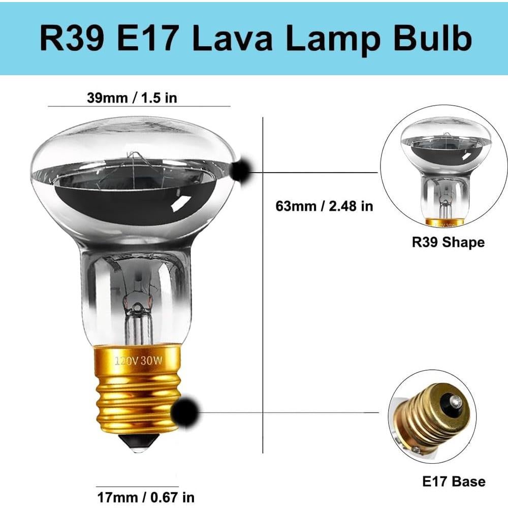 Bombilla de Lava R39 E17 30W Jacqings Calor 300°C