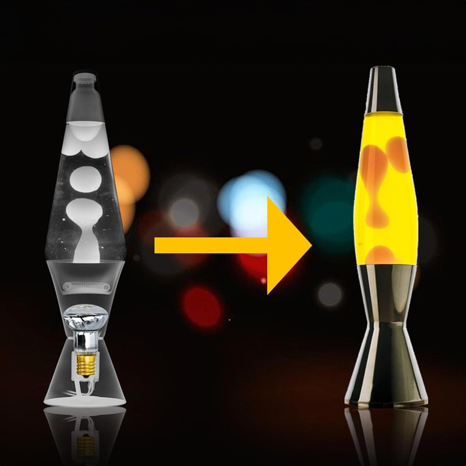 Paquete de 4 Bombillas de Lava IoF 25W E17 Amarillo