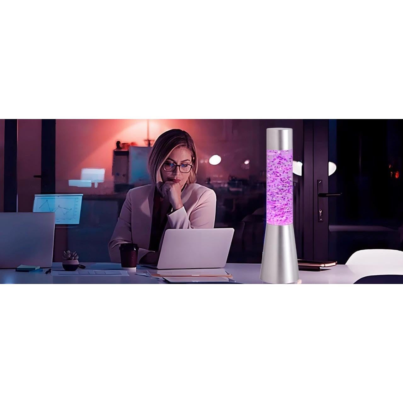 Lámpara de Brillo LED RGB Lightahead 34cm con Base Plateada