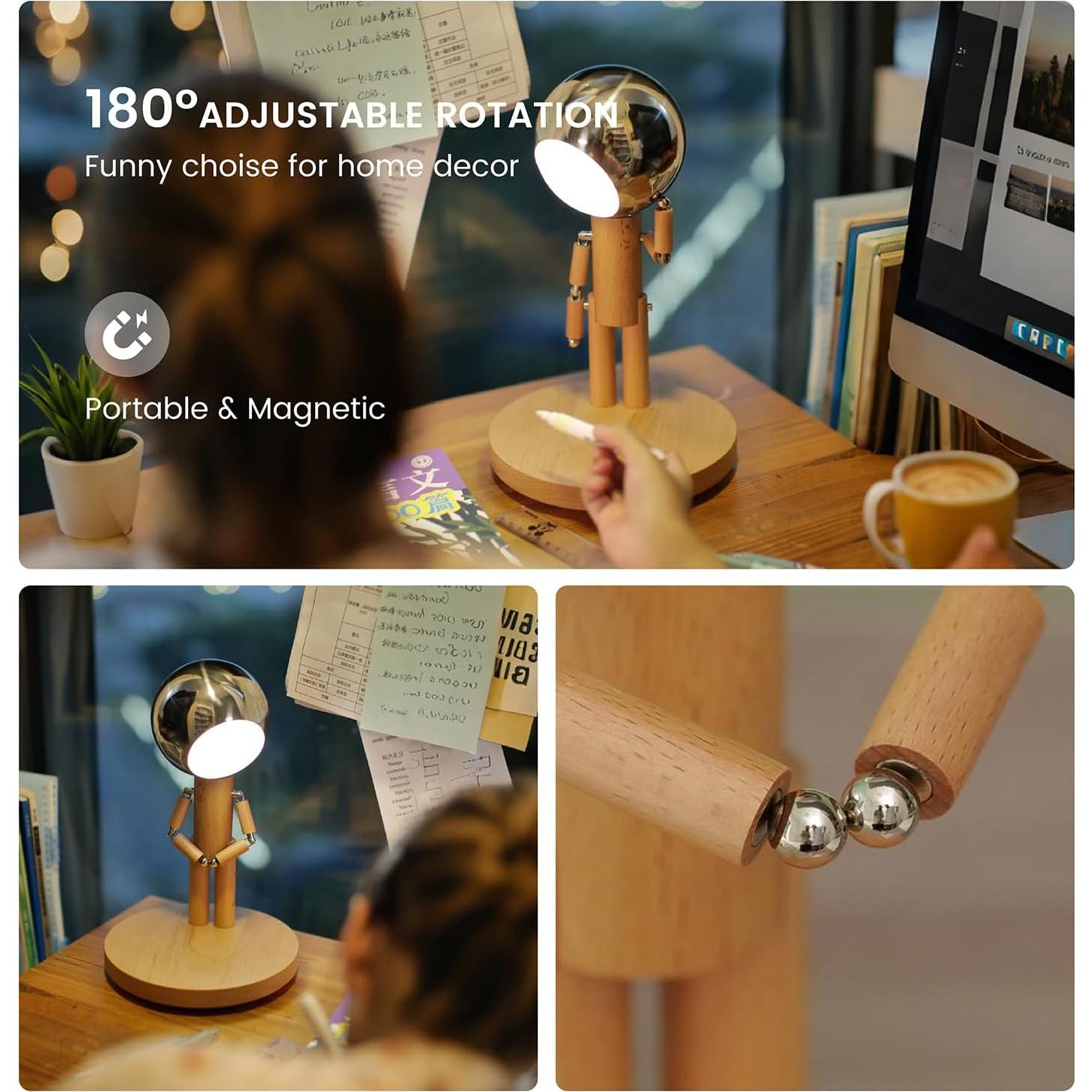 Lámpara de Luna Pause LED de Madera Recargable 30.99cm