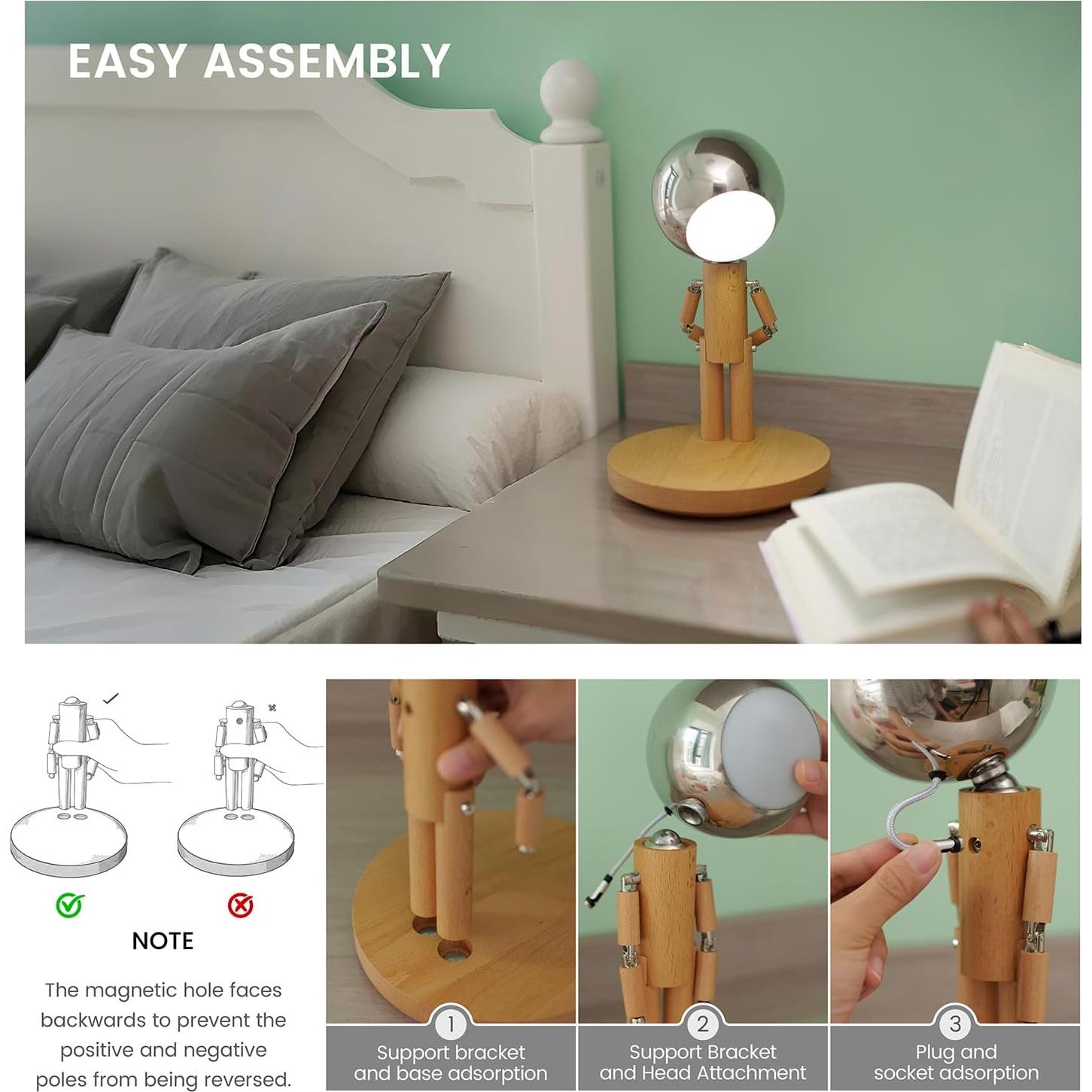 Lámpara de Luna Pause LED de Madera Recargable 30.99cm