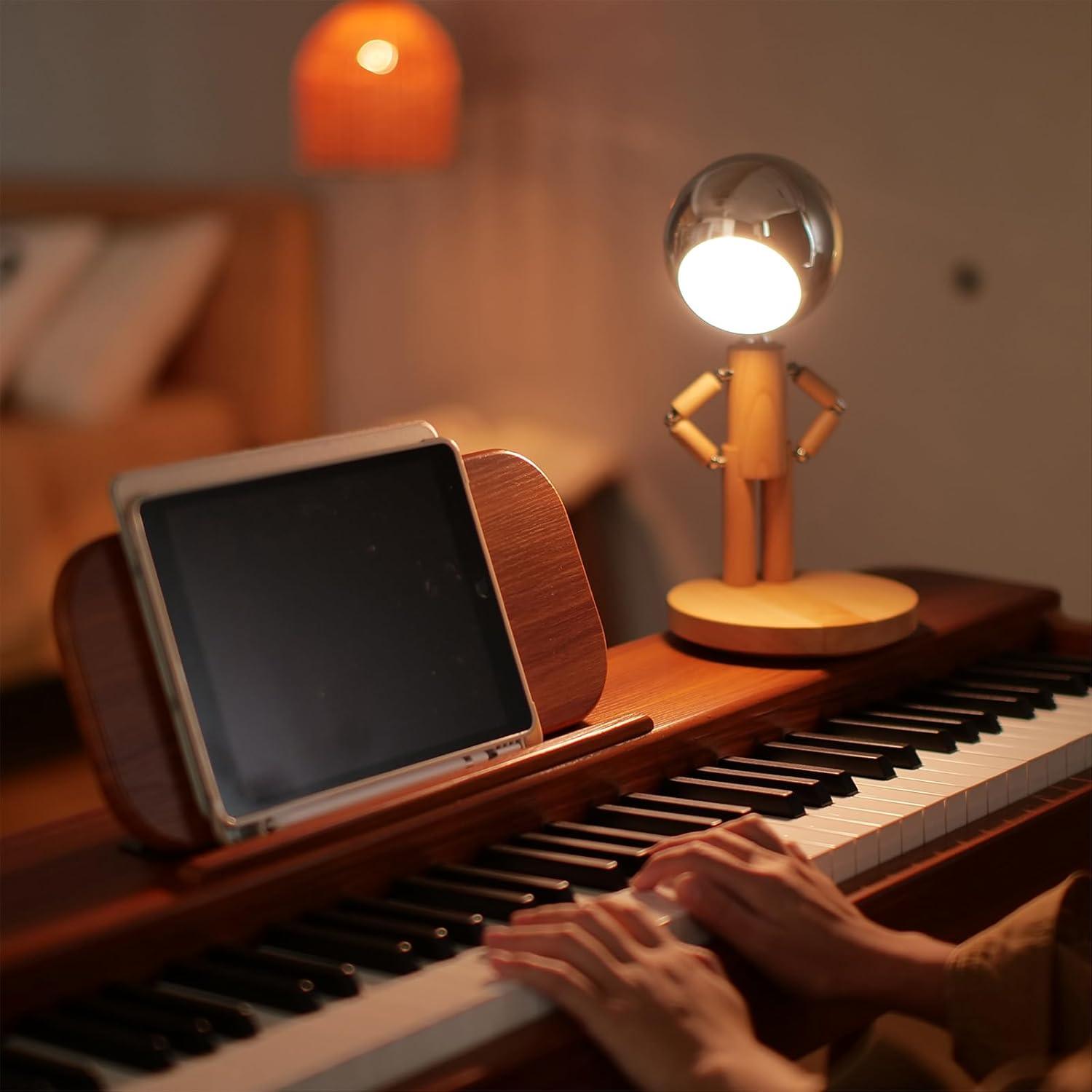 Lámpara de Luna Pause LED de Madera Recargable 30.99cm