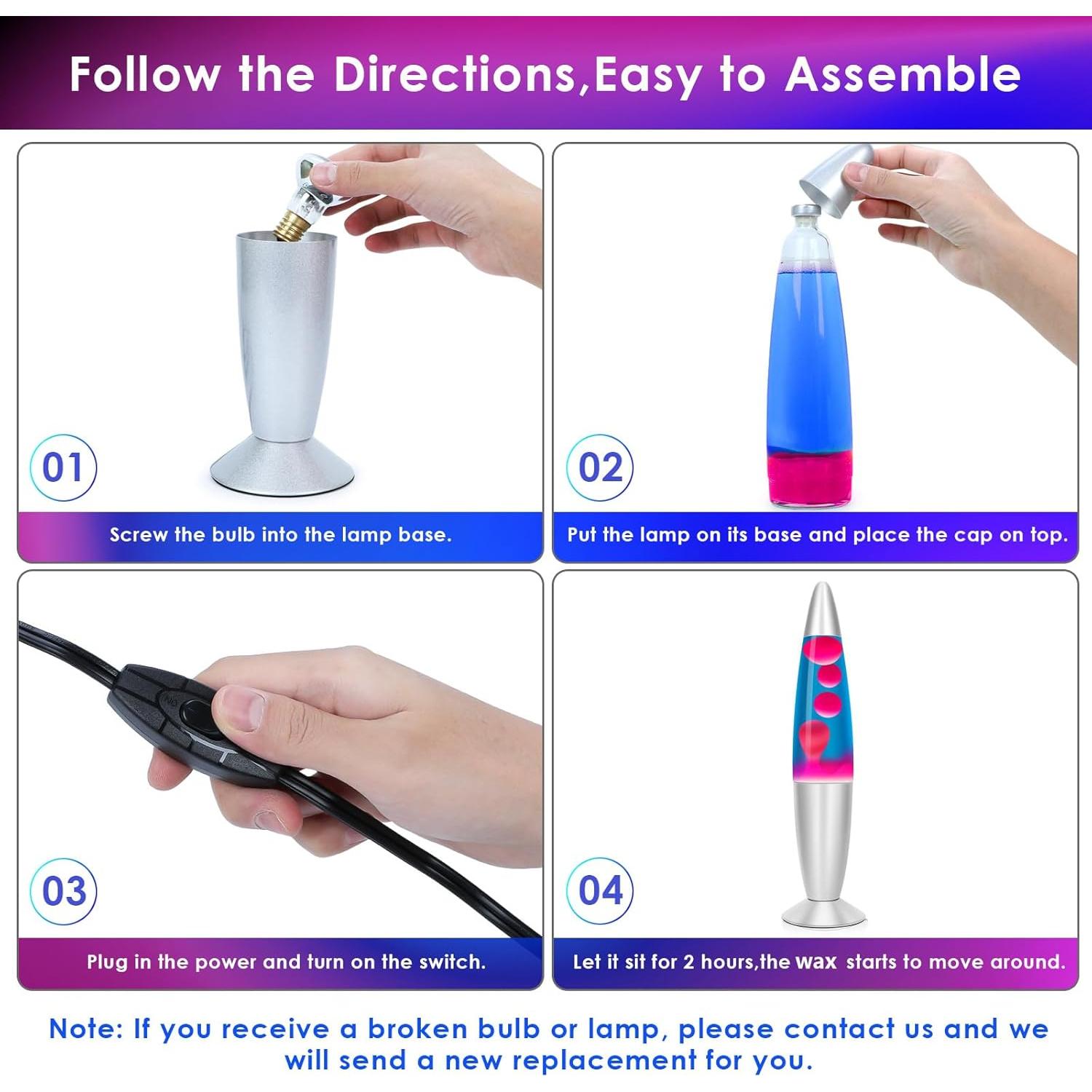 Lámpara de Mesa Lazzgan 35.6 cm Cera Líquido Rojo