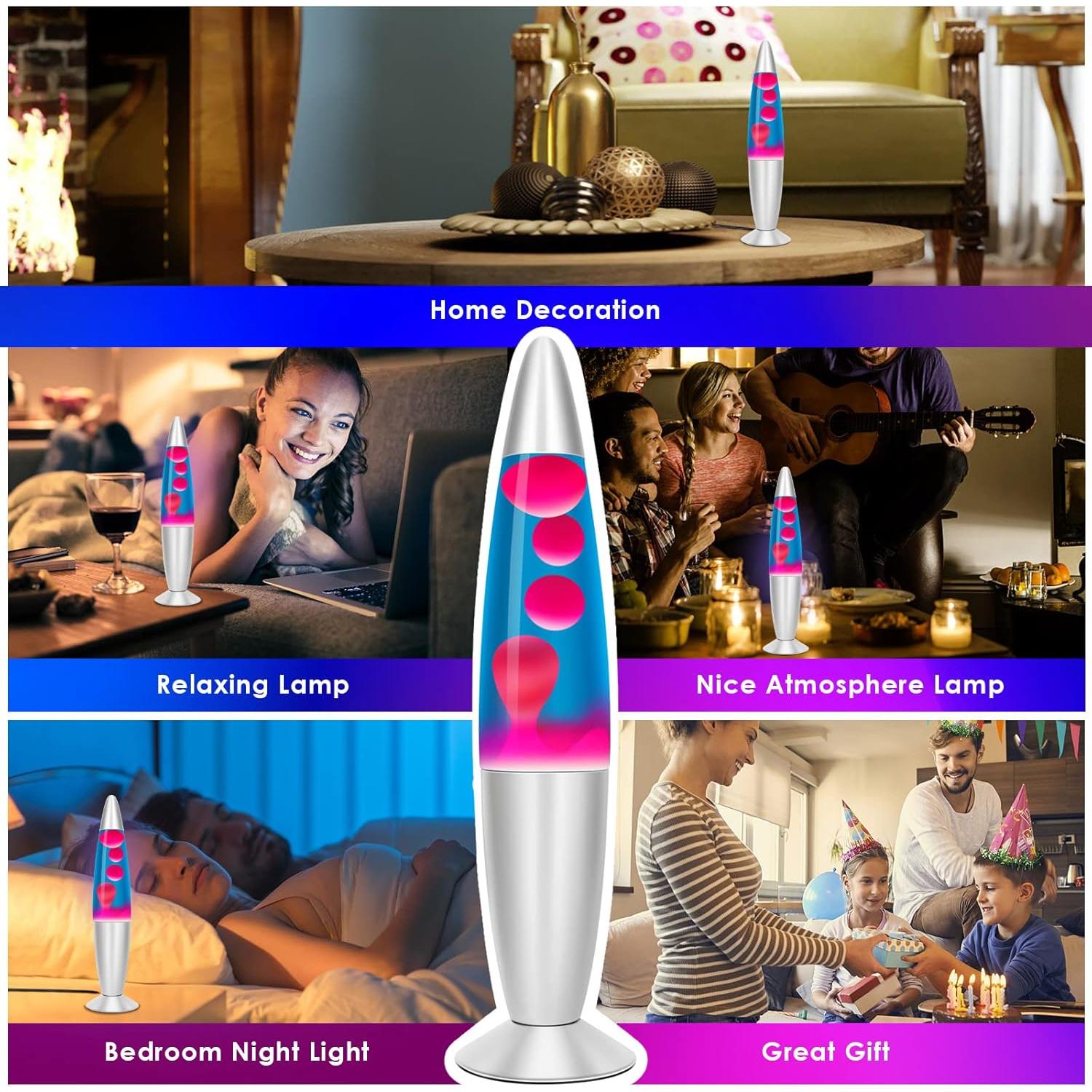 Lámpara de Mesa Lazzgan 35.6 cm Cera Líquido Rojo