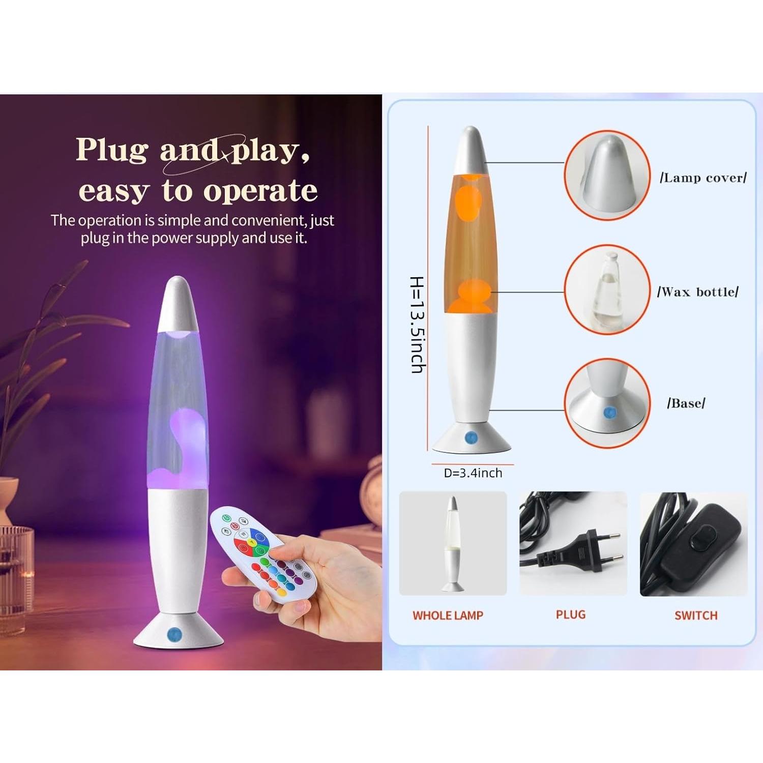 Lámpara de Movimiento de Magma LED PINYI 34 cm Plata 17 Colores