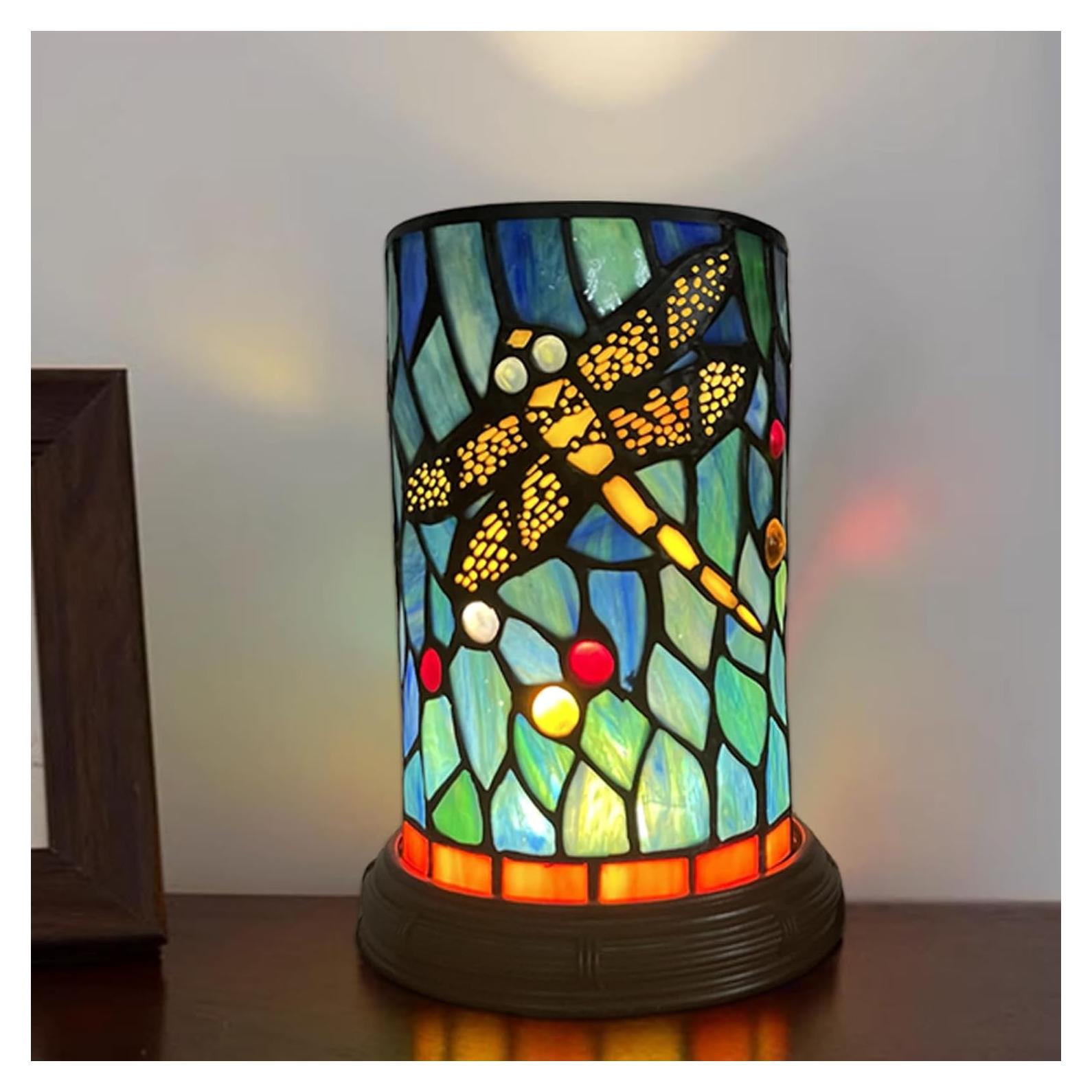 Lámpara de Mesa Tiffany Libélula LED Regulable 3 Colores