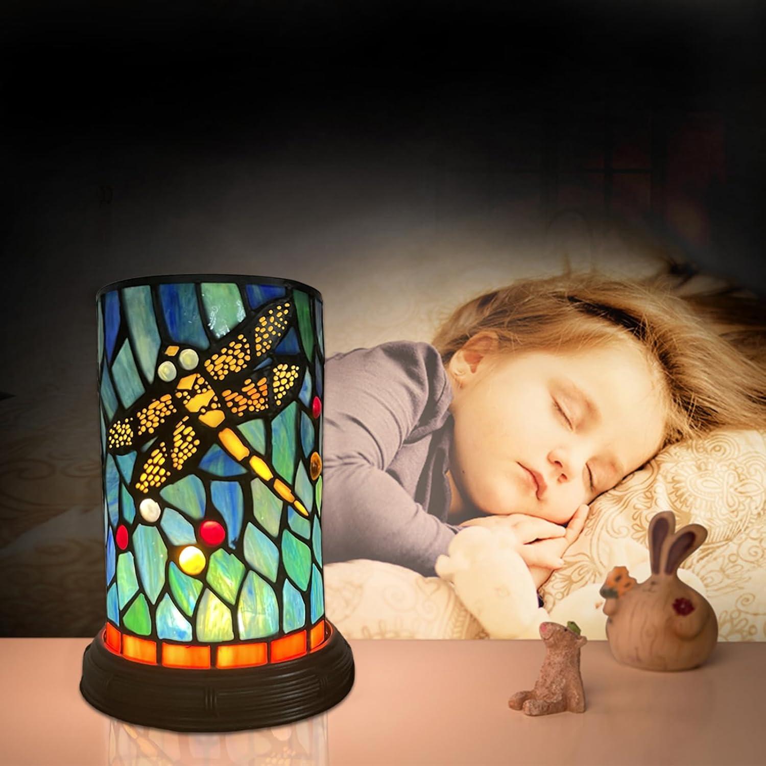 Lámpara de Mesa Tiffany Libélula LED Regulable 3 Colores