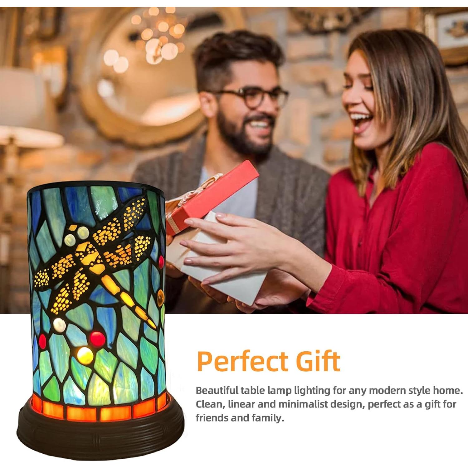 Lámpara de Mesa Tiffany Libélula LED Regulable 3 Colores